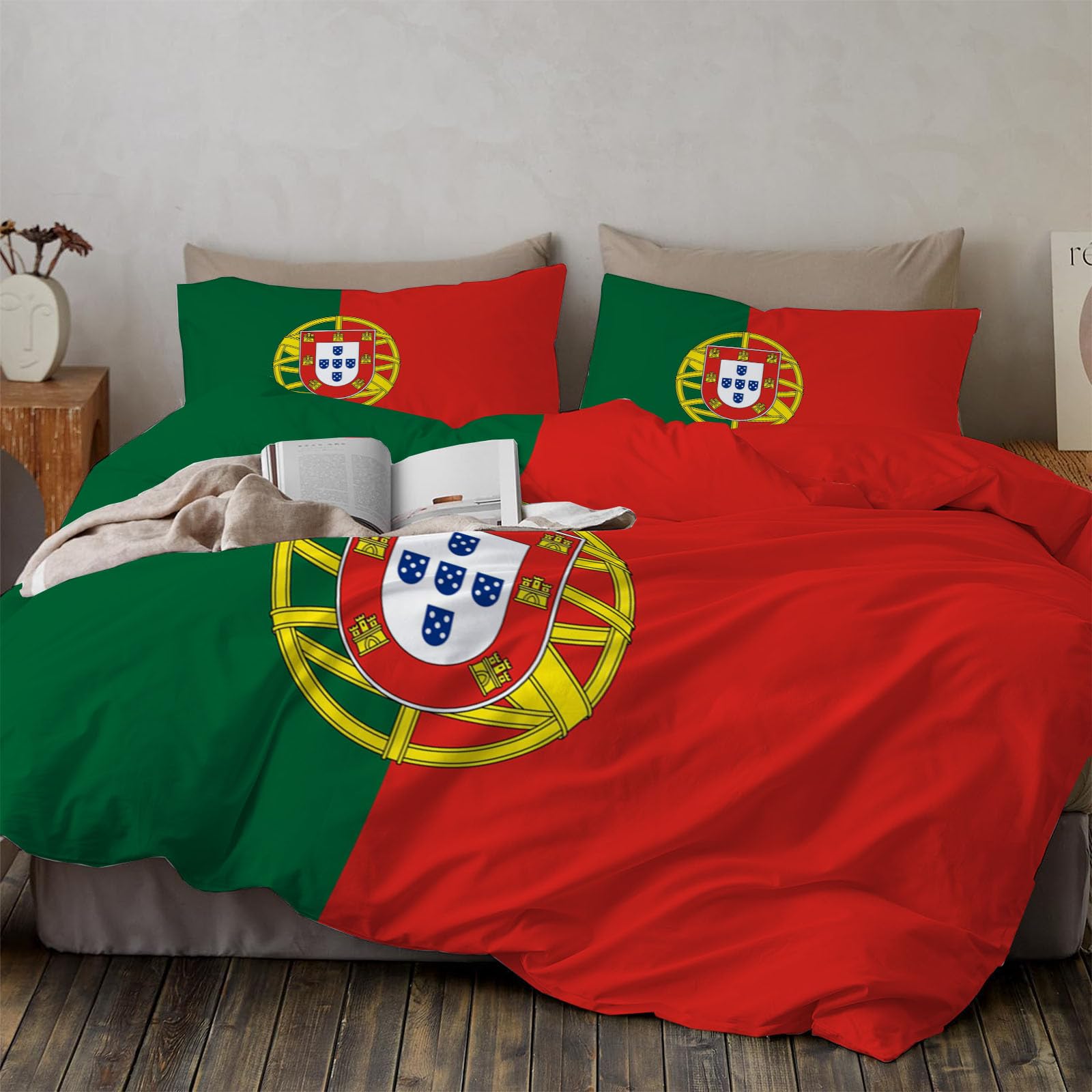 Parure de lit Portugal 200x200 avec housse de couette en microfibre et taies