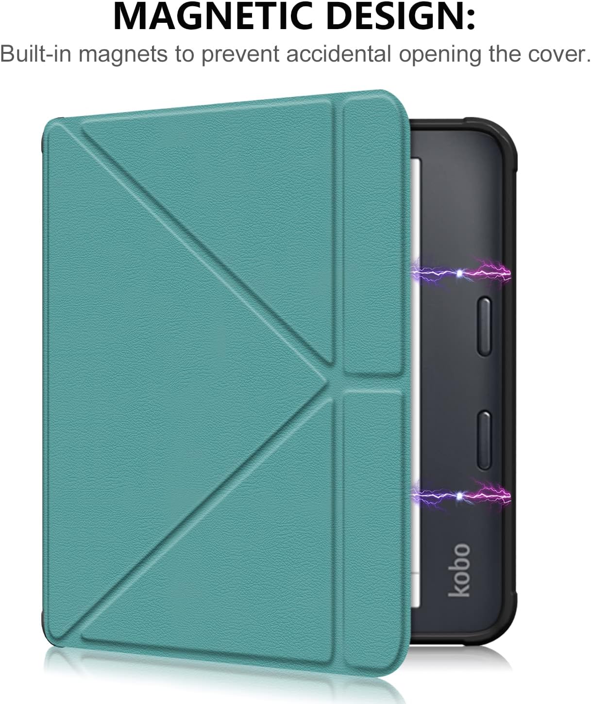 Soft TPU Case Compatible with Kobo Libra Colour & Kobo Libra 2 7" Slim Lightweight Shell with Stand Function Auto Wake/Sleep Smart Cover,Green
