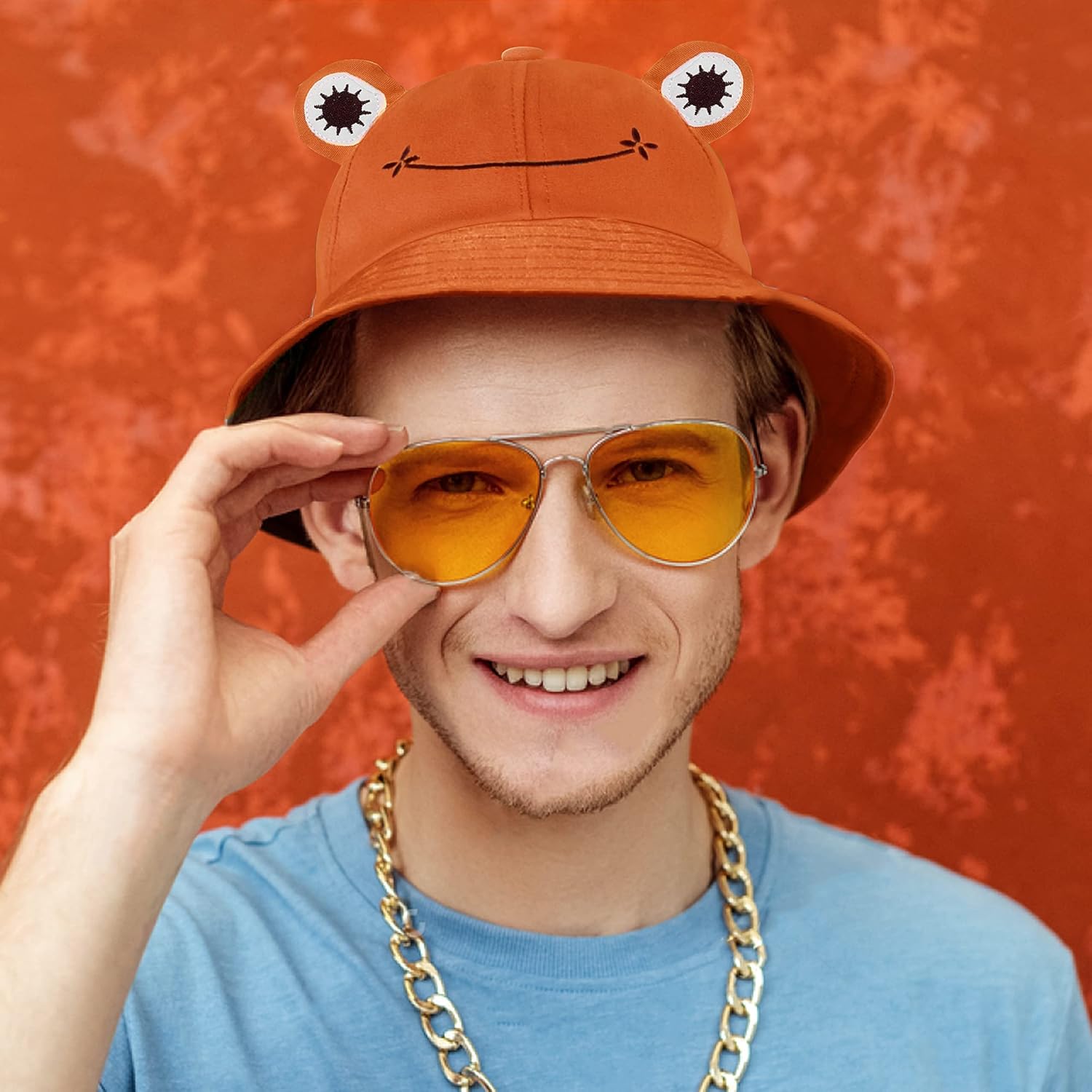 SAOROPEB Frog Bucket Hat - Cotton Funny Fisherman Hat for Adult Teens & Men