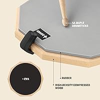 Vista 2 de Donner Juego de soporte de batería con almohadilla de práctica de tambor, juego de almohadillas silenciosas de doble cara de 12 pulgadas, baquetas