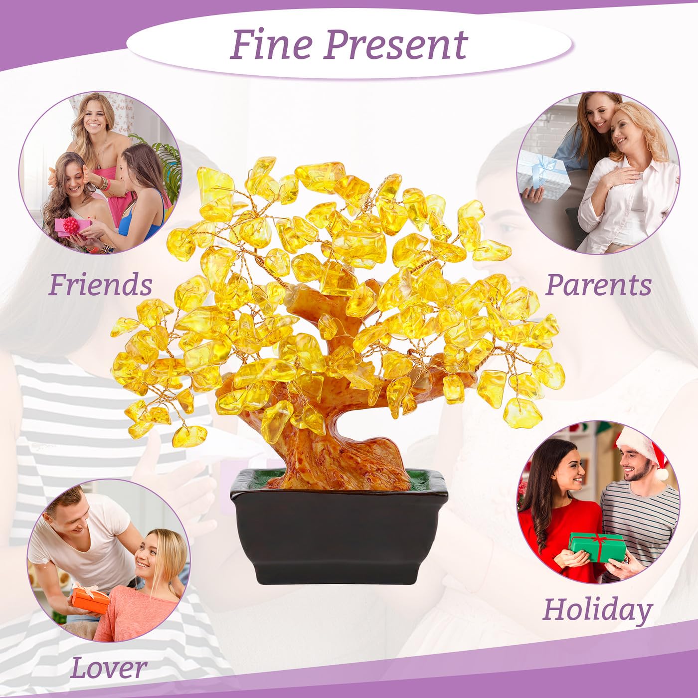Amazon.com: NUKAYAI Citrine Crystal Yellow Money Tree for Office