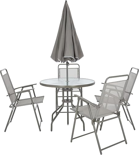 Miniatura 3 de SAFAVIEH Outdoor Collection PAT9036 - Juego de comedor, color gris