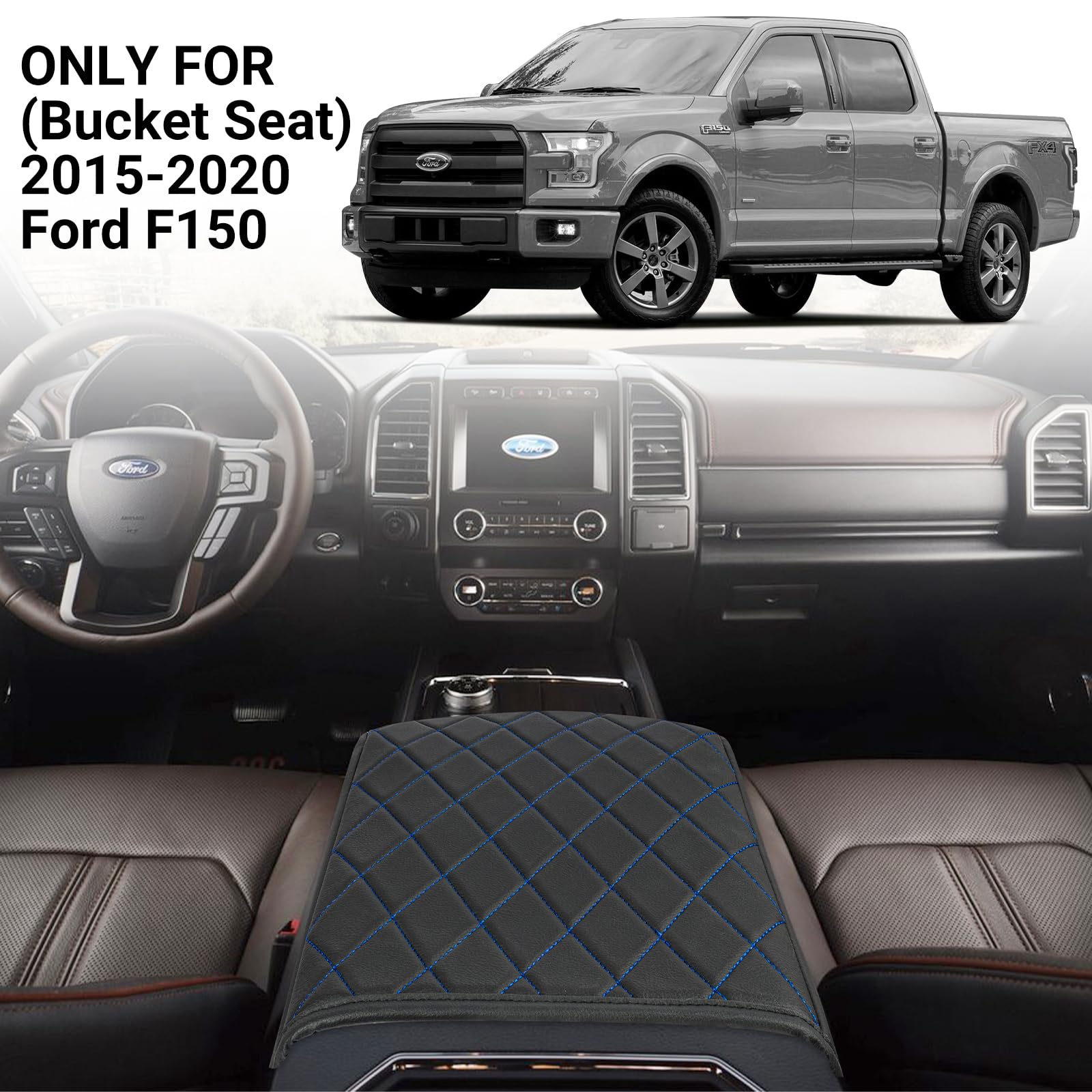 Ford F150 Aftermarket Consoles Fits Ford 2015 2020 F150 F250 Center Console Cover Carbon Expedition F250 F350 Bucket Seat Console Cover - View #7