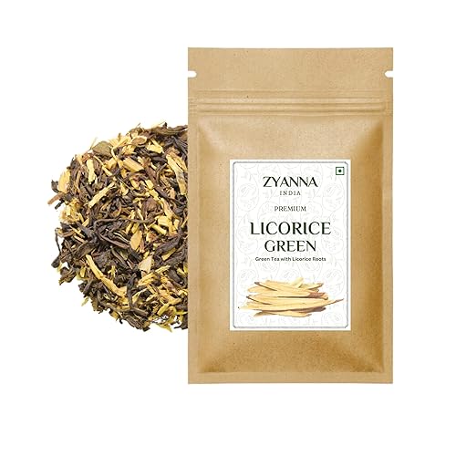 Miniatura 1 de Zyanna Té de regaliz  Té verde de primera calidad con raíz de regaliz (3.53 oz-100 g-50 tazas) Té tradicional de regaliz egipcio de hojas sueltas,