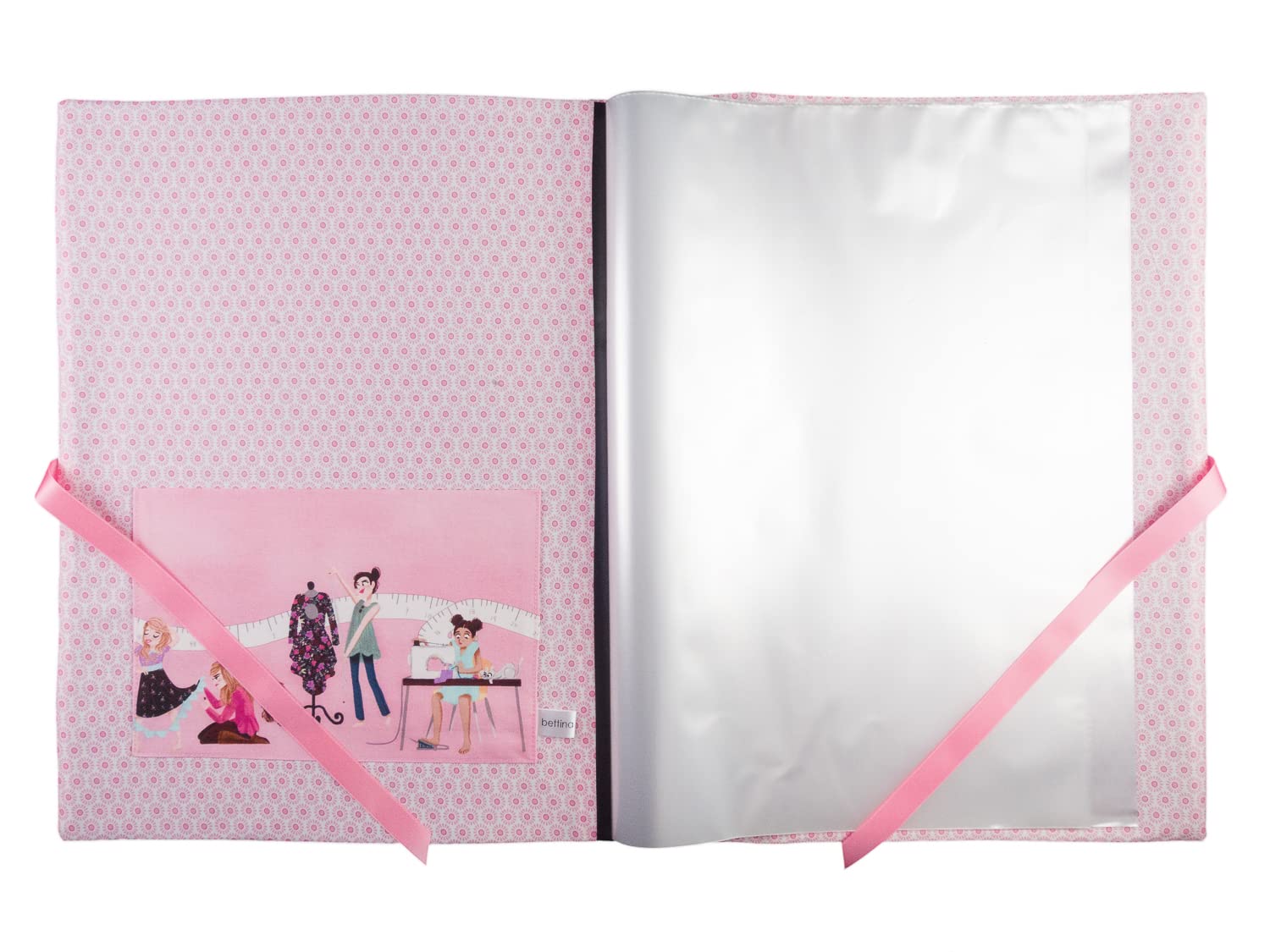 bettina bruder - Sammelmappe DIN A3 - innen 30 Sichthüllen - Nähen Schneiderei rosa - Schnittmuster Aufbewahrung