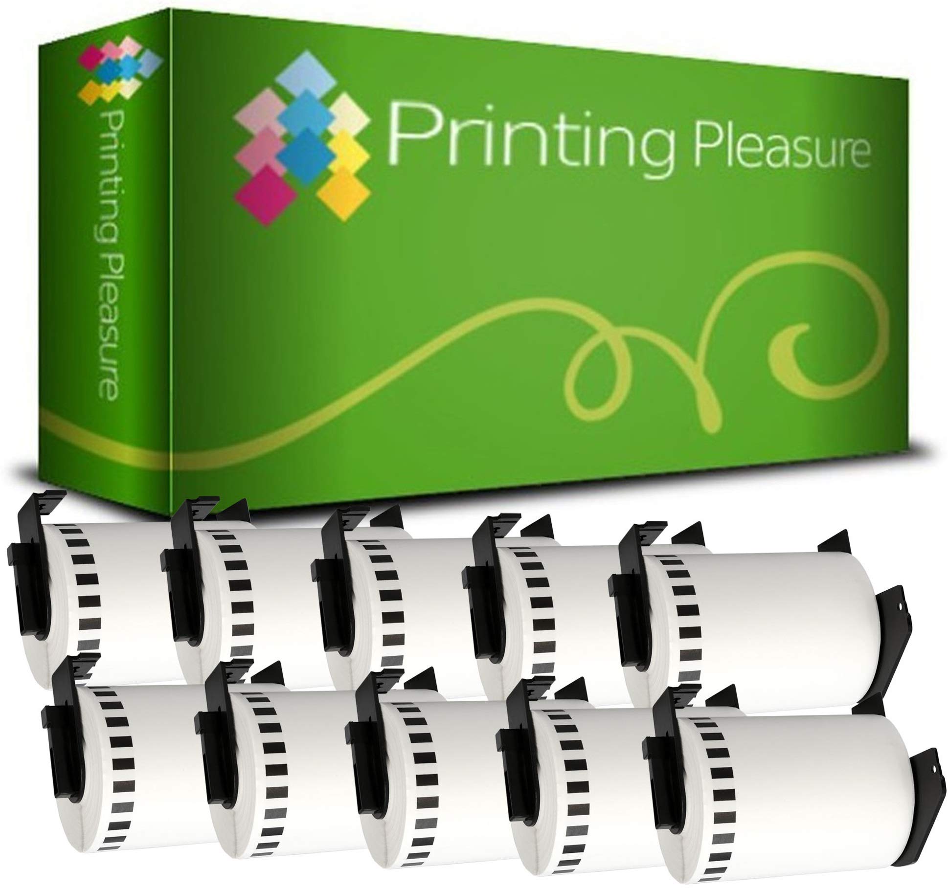 Printing Pleasure 10 x DK22243 Continuous Address Labels Compatible with QL-1050 QL-1060N QL-1100 QL-1110NWB | 102mm x 30.48m | Thermal Paper Roll
