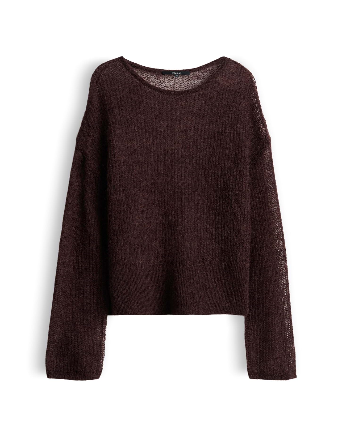 someday Damen Pullover | Statement Stricker aus Mohair Woll Mix Loose Fit Mahogany, 36
