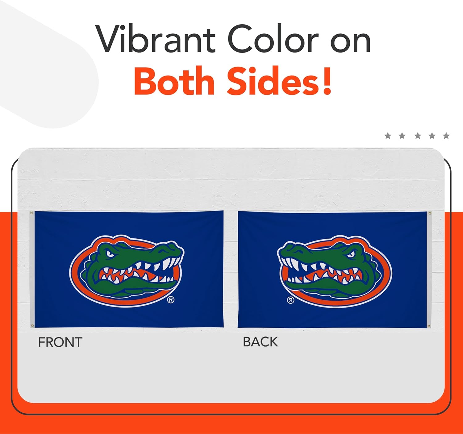 Florida Gators College Sports Printed Flag - NCAA Licensed - Nylon - School Banner (Blue, Orange) (3' x 5')