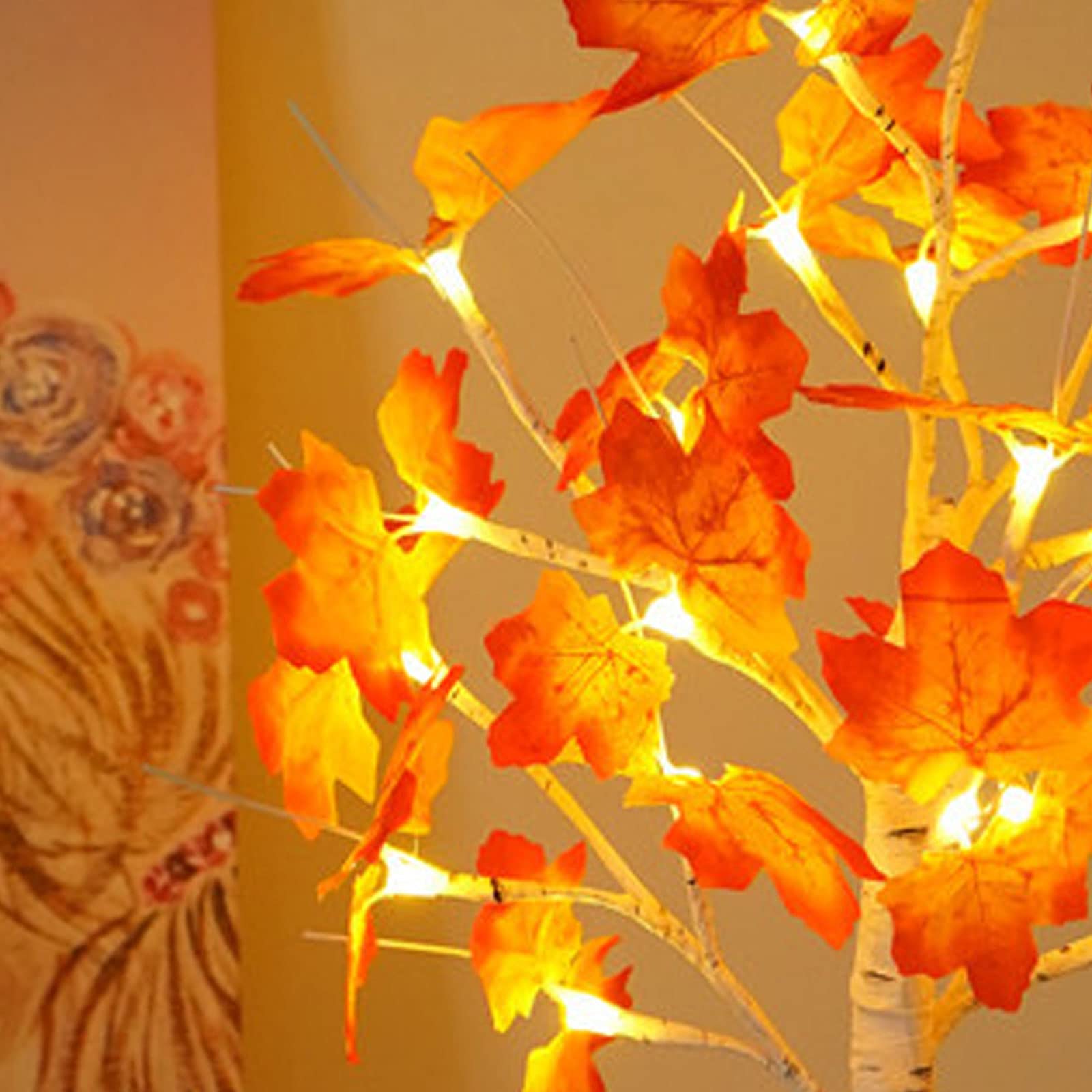 Albero d'acero illuminato a 24 LED, decorazione per il