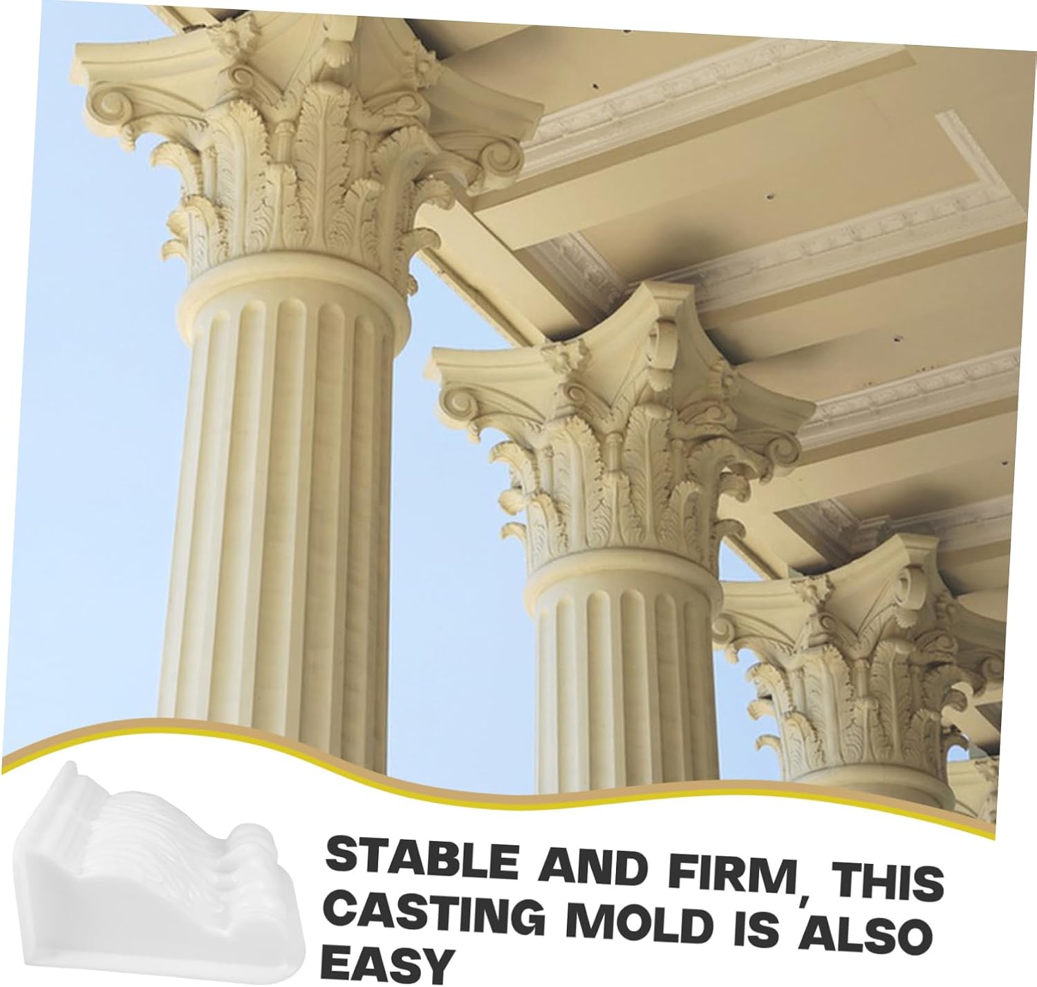 ARTIBETTER Roman Column Mold 9.4X7.4X4.3 in White Cement Corbel Casting Mold for DIY Concrete Decorative Pillars