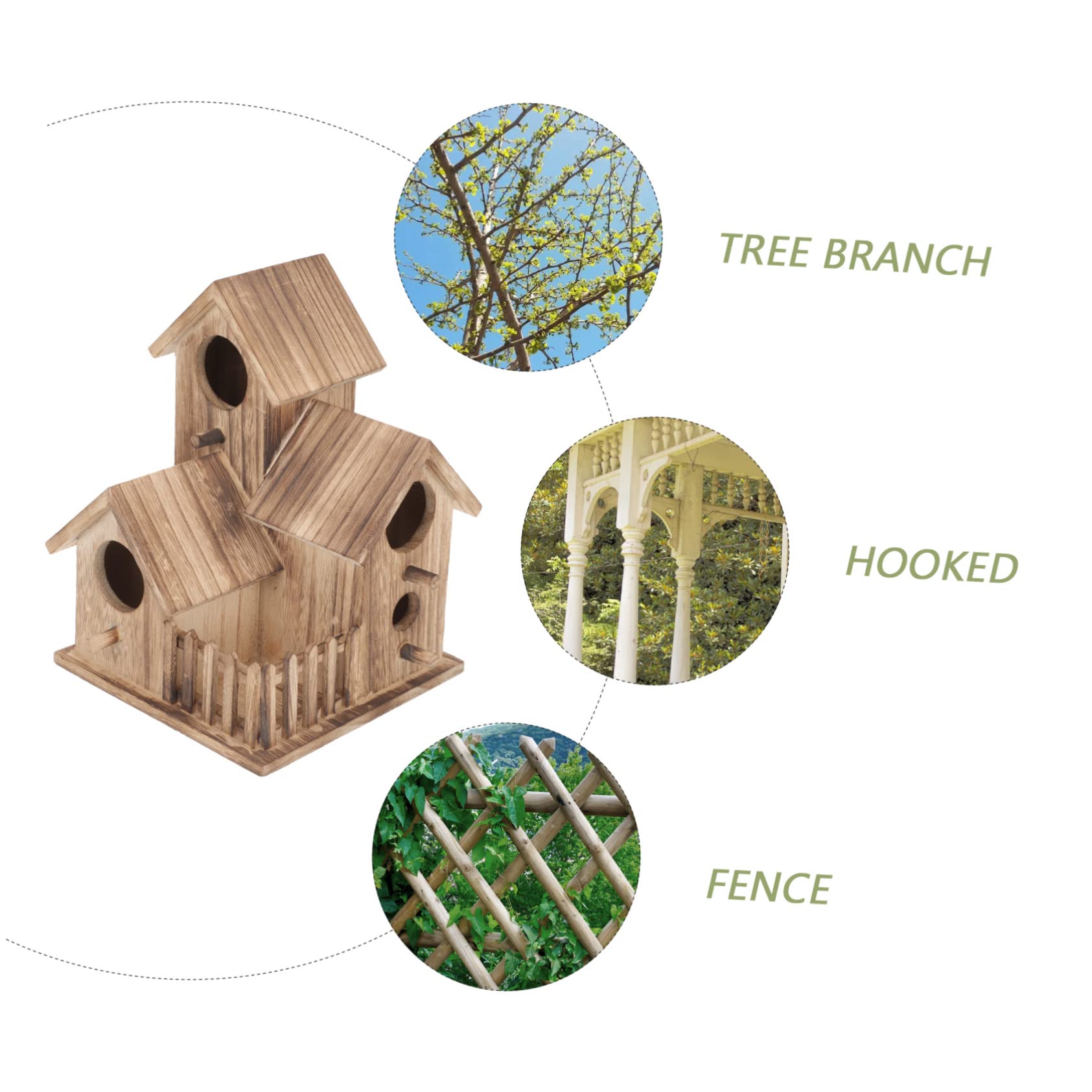 TOYANDONA Villa Nido De Pájaro Casa De Madera para Pájaros Caseta De Cría para Periquitos Uso Jardín o Patio