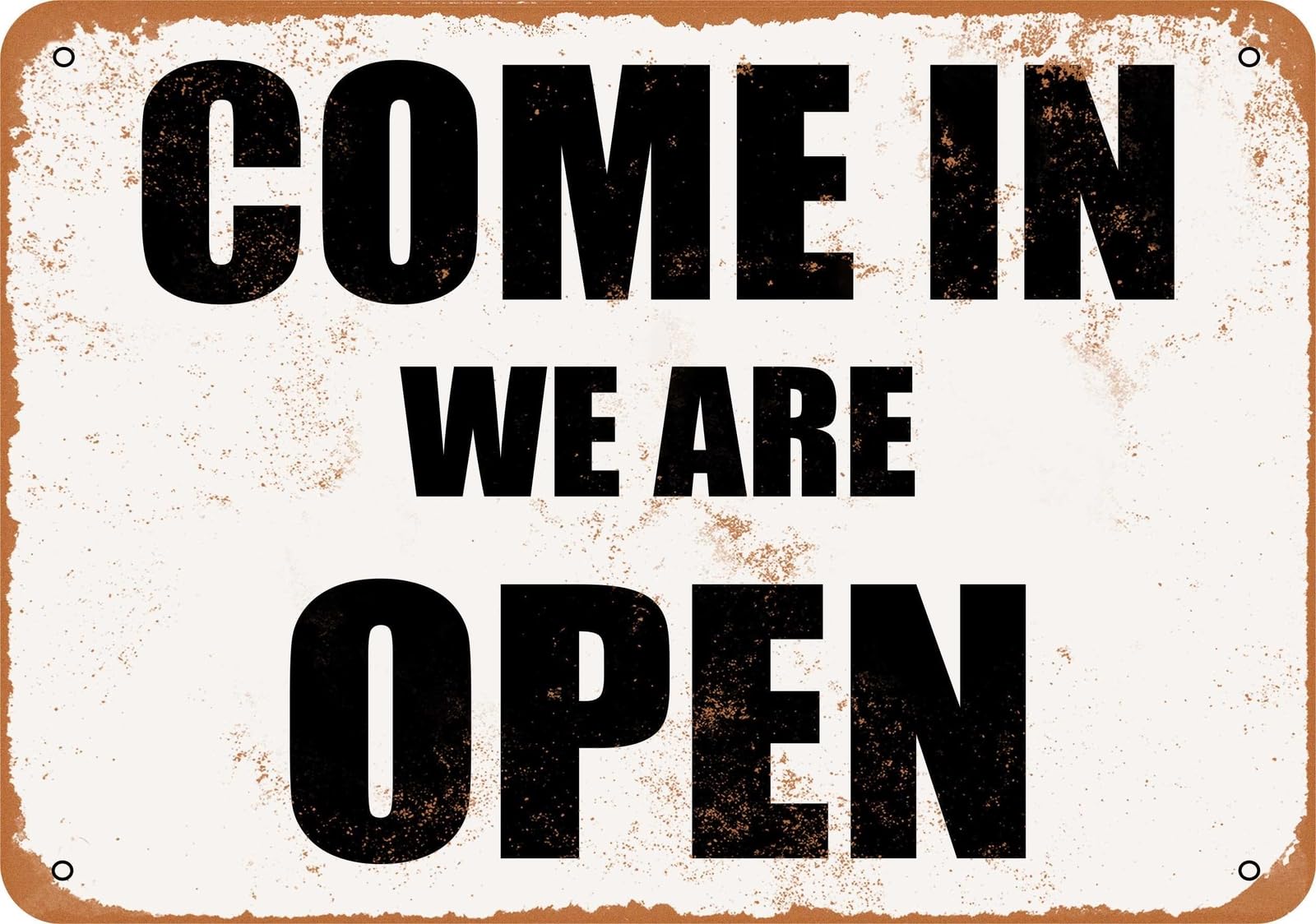 Miaomansenstore Metal Sign - Come In, We Are Open- Vintage Look Home Decor