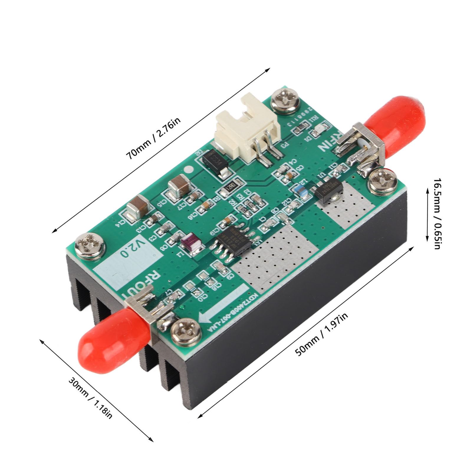 Amplificatore di Segnale RF, Modulo Amplificatore di Potenza RF2126 1500-2600 Mhz 2,4 Ghz 1 W, Amplificatore per Trasmissione Immagini Su Pcb Con Dissipatore In Lega di Alluminio E Interfaccia SMA