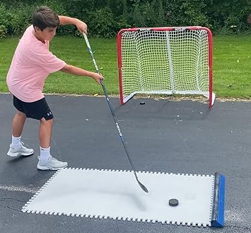 Skate Anytime Score Anytime - Precision Dryland Hockey Shooting Pad & Puck Passer Rebounder for Stickhandling, Shooting, Passing - Customize Your Training Surface.