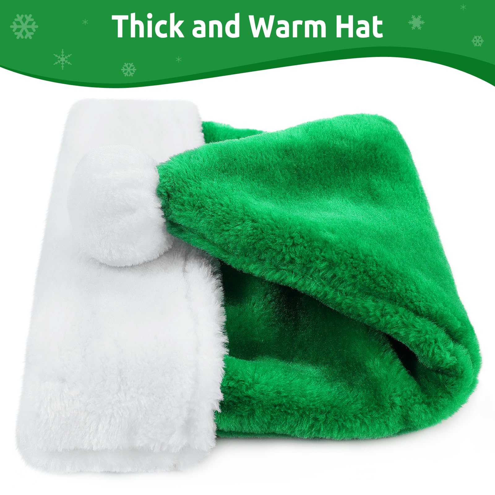 KONVINIT Cappello Babbo Natale Peluche per Adulti, Cappellini Natale,Cappellino Babbo Natale Onesize