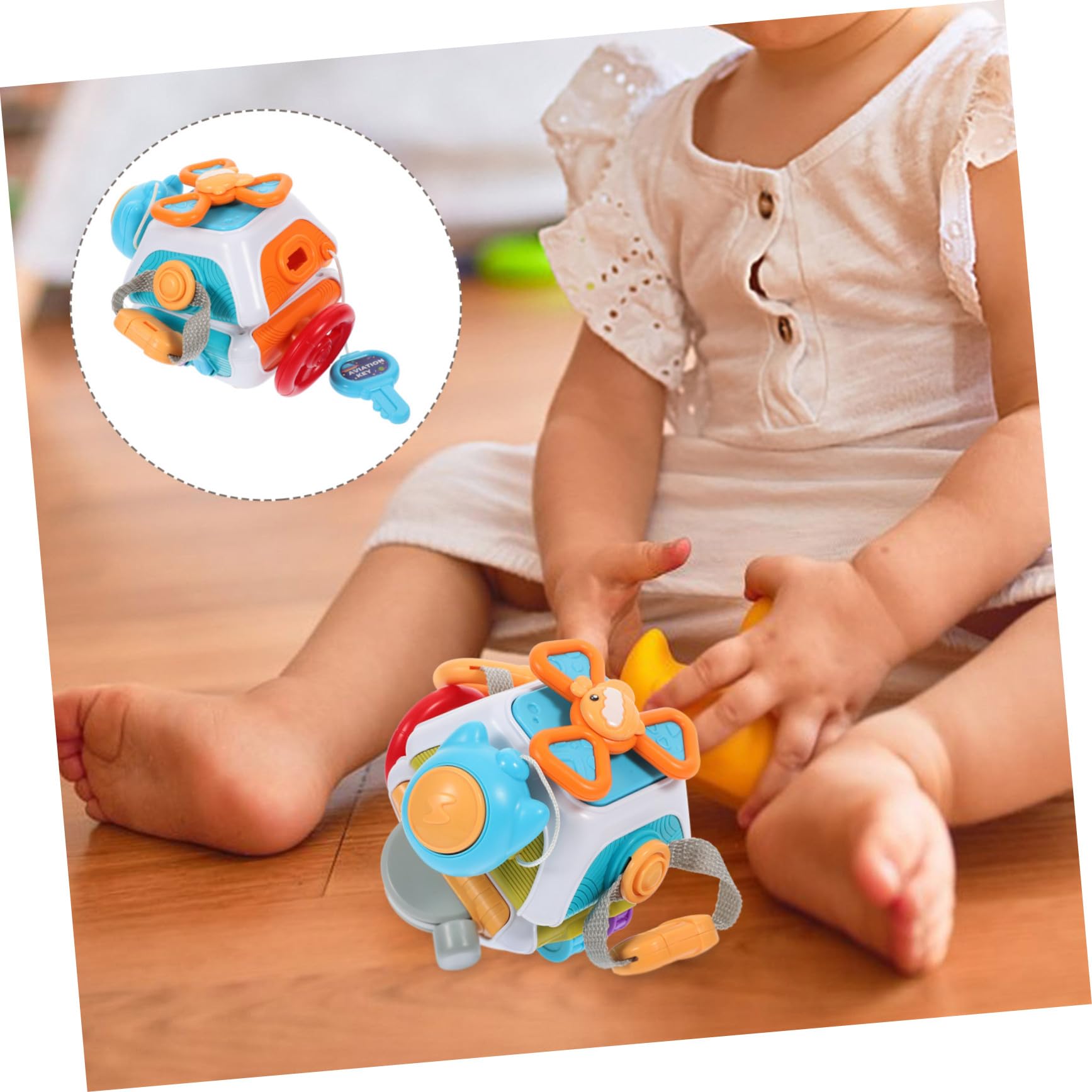 Busy Cube Giocattolo Sensoriale Montessori in Plastica per Ragazzo Ragazza | Leggero, senza Angoli Rigidi, per Viaggi e Uso Scolastico, Stimola la Manualità Fine