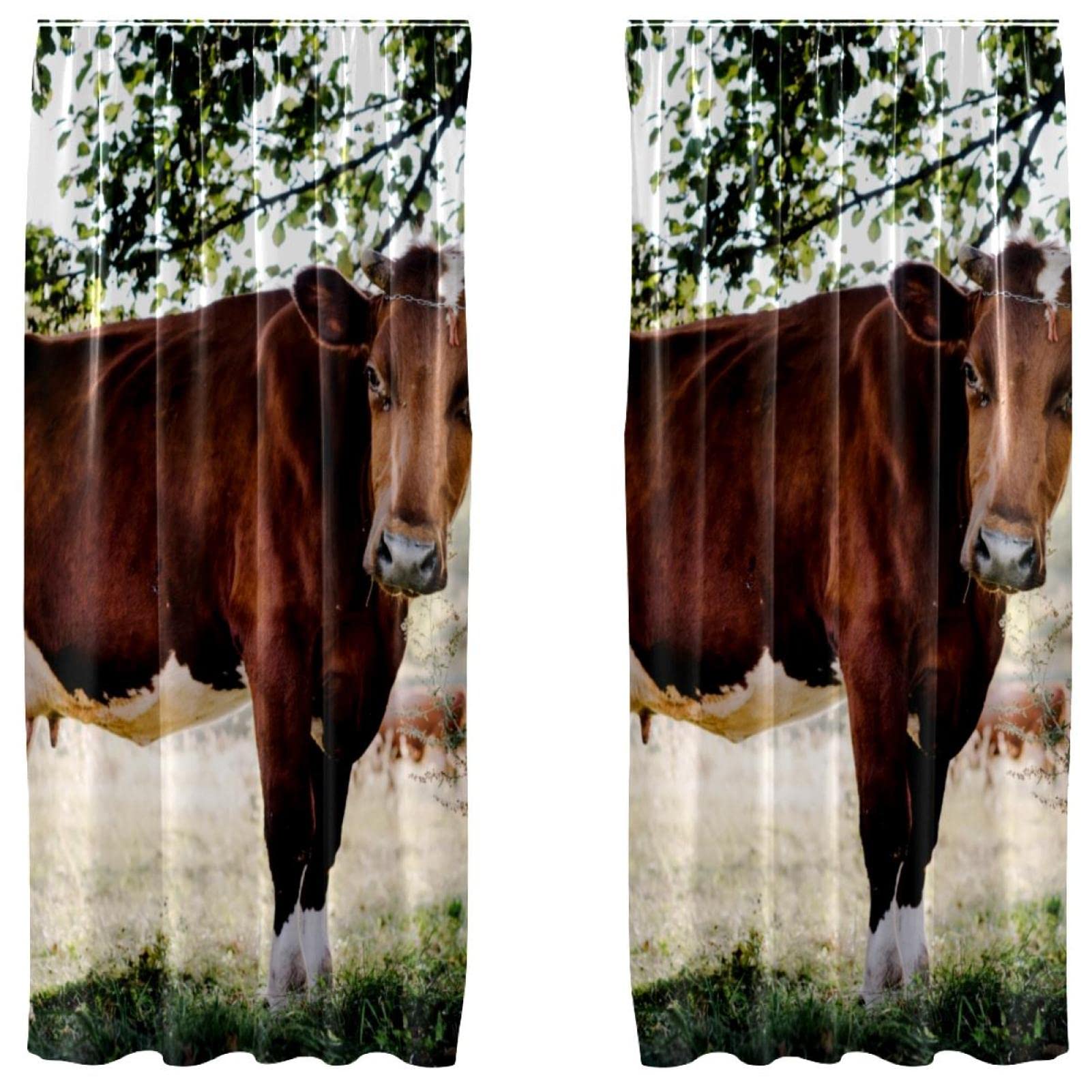 Rideaux occultants vache et ferme 140x213 cm isolants pour un sommeil paisible