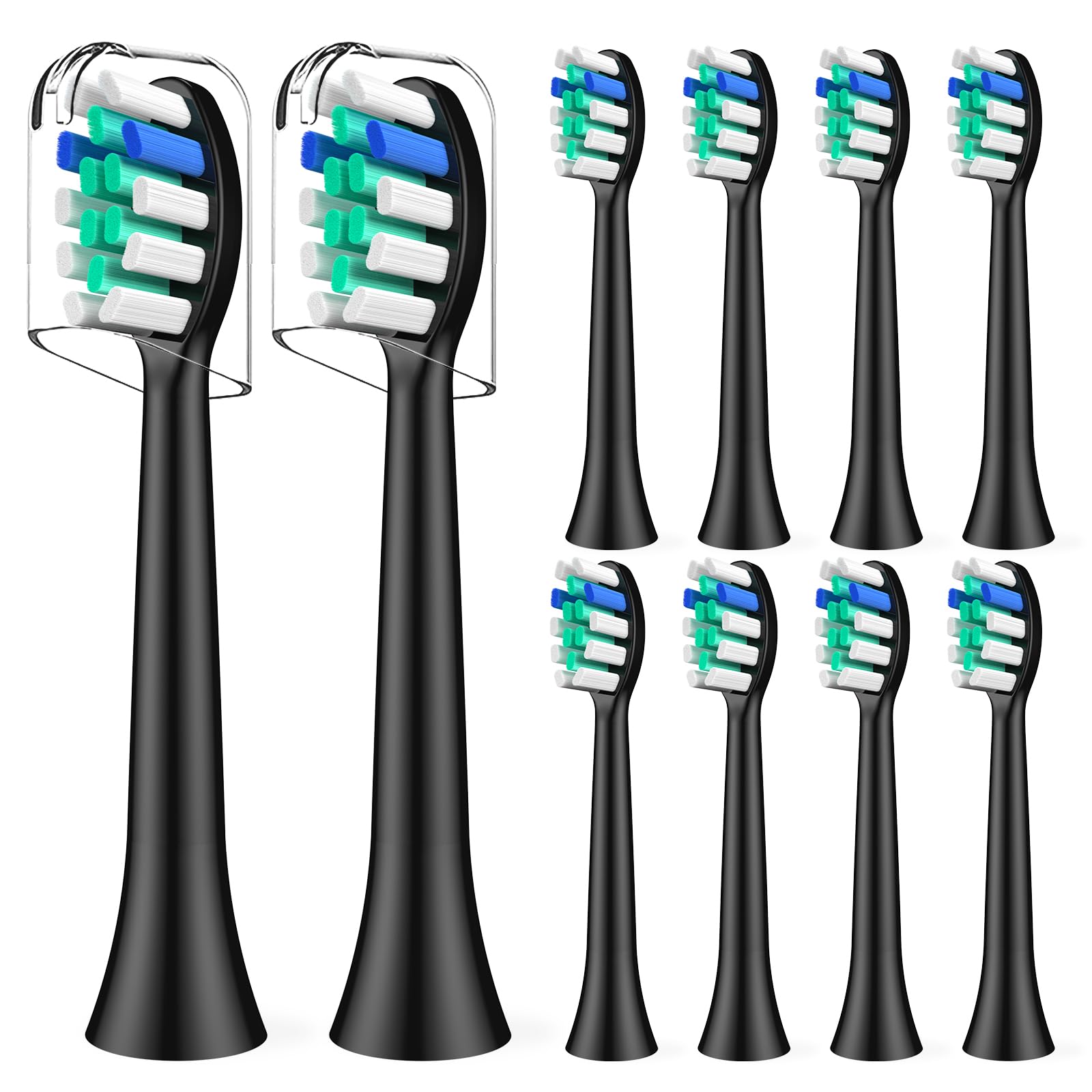 Cabezales de repuesto para cepillo de dientes eléctrico Rtauys S5 Sonic, 10 unidades, color negro