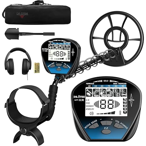 Metal Detector for Adults, Professional Metal Detectors Waterproof with 10" IP68 Coil, Larger LCD Display, High Accuracy for Gold & Silver Detection & Beach Treasure Hunting, Beginner Friendly (Blue)