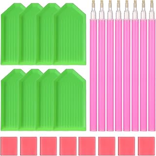 Sibba 24 Pcs Diamond Tools with Drill Pen Grip Tray 5D Diamond Accessories 5D Diamond Embroidery Pen Correction Pen Painting Kits for Art Painting DIY