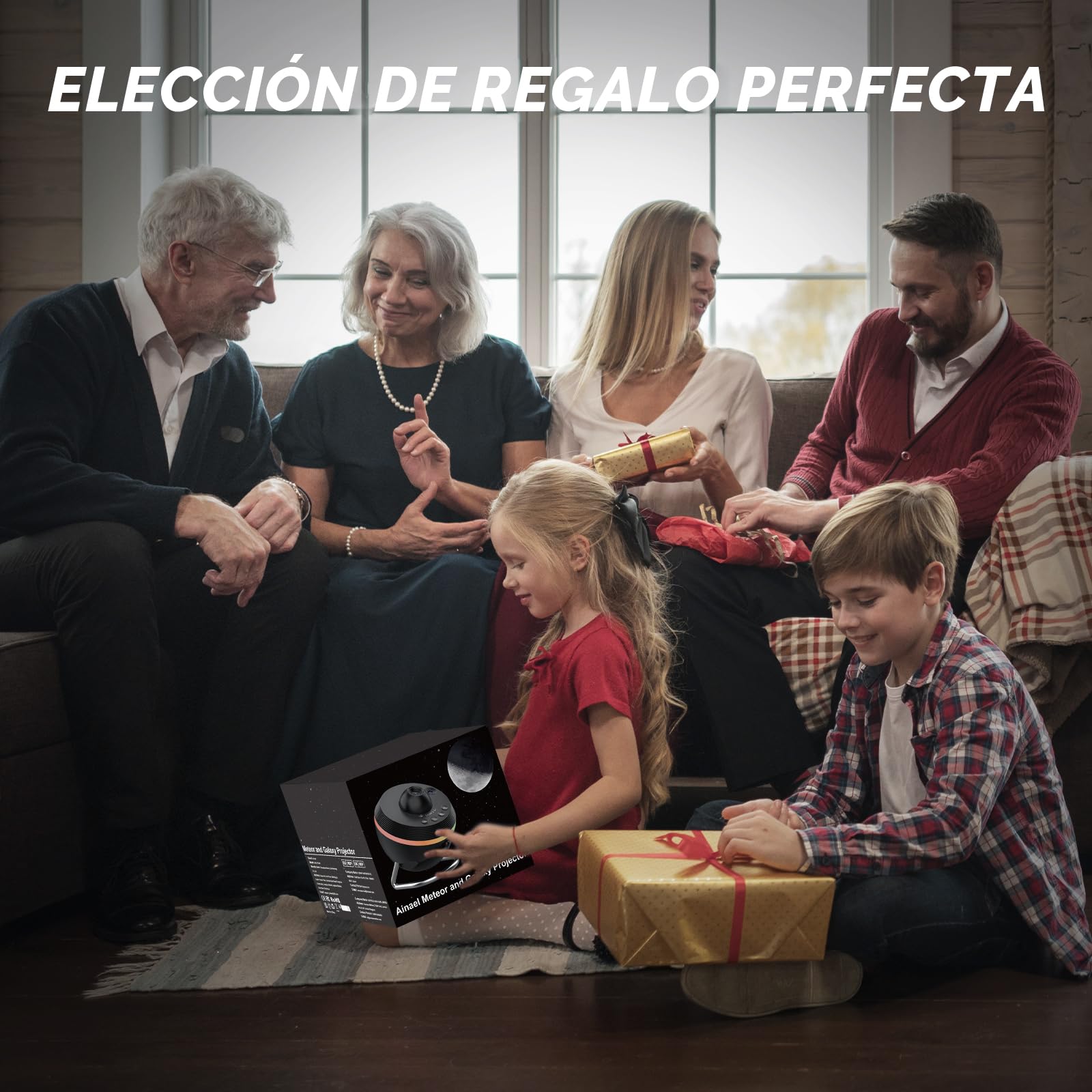 Proyector Galaxia, Proyector Estrellas Planetario Doméstico Techo Espacial Luz Nocturna con Tira, Meteor and Galaxy Projector & 2 Films Set para Niños Aultos Regalo