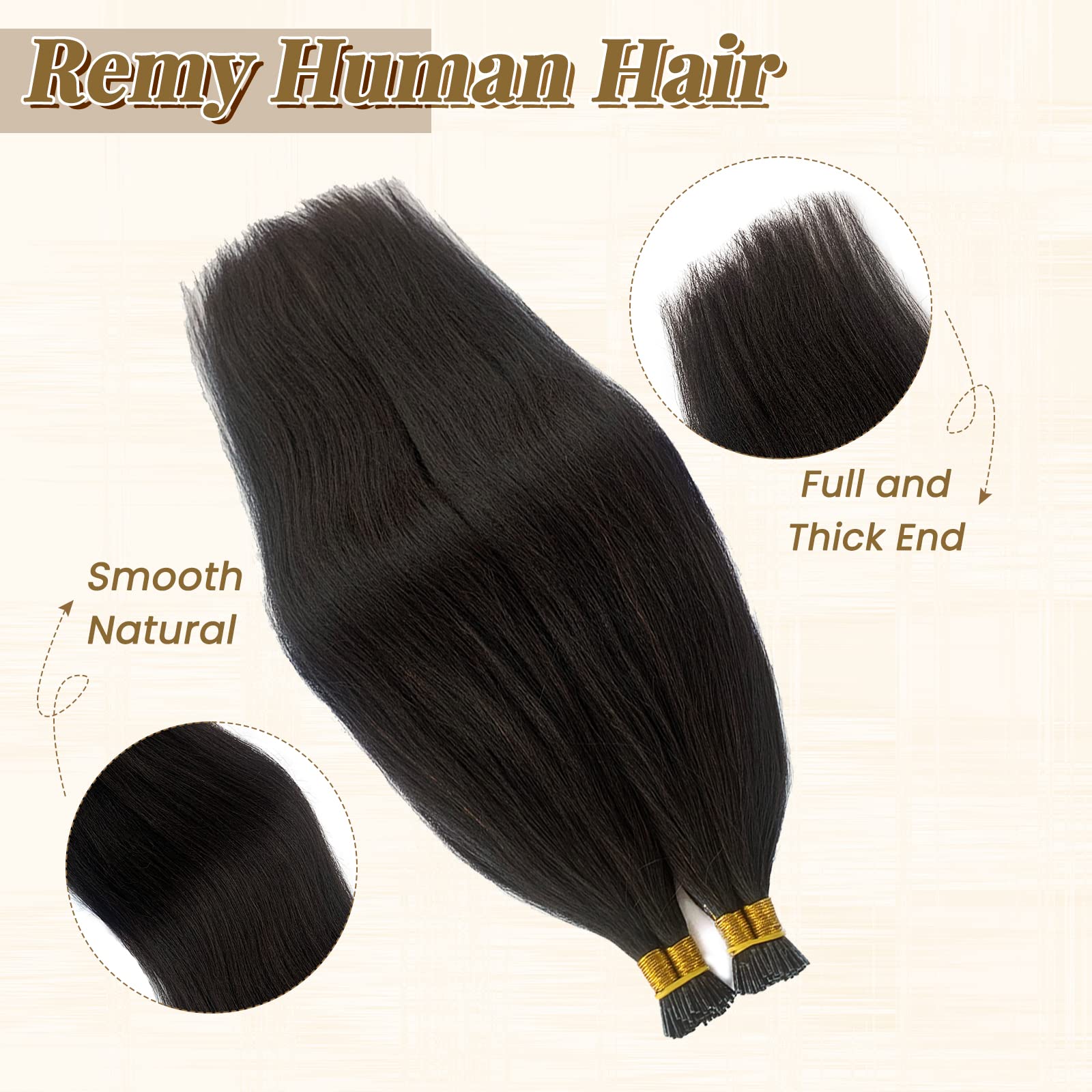 Amazon.com: Black Hair Extensions I Tip Human Hair 20Inch 