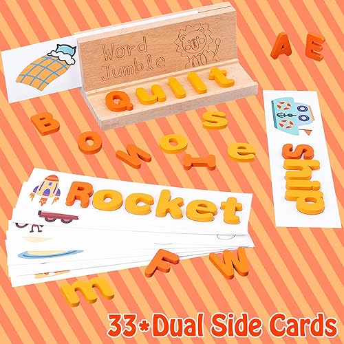 Miniatura 3 de See & Spell Learning - Juguete educativo de construcción de palabras para niños, letras a juego, juguete preescolar de 66 palabras, juego de