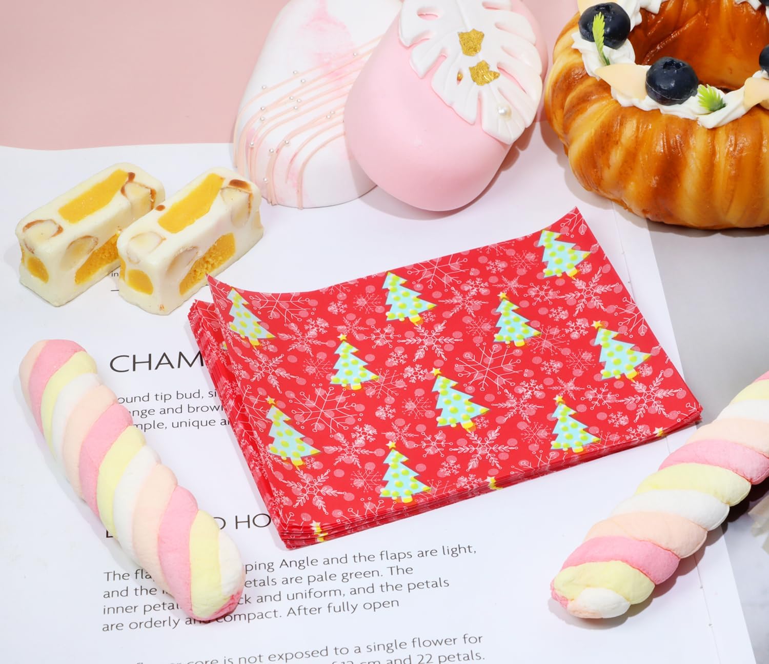 Penta Angle Christmas Candy Wrappers 500Pcs Wax Caramel Chocolate Wrapping Paper for Xmas Wedding Holiday Homemade Candy (Red, White, Green)