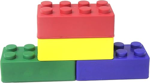 Miniatura 3 de Curious Minds Busy Bags 12 bolas de estrés de bloques de ladrillo de construcción, juguete novedoso, recuerdos de fiesta