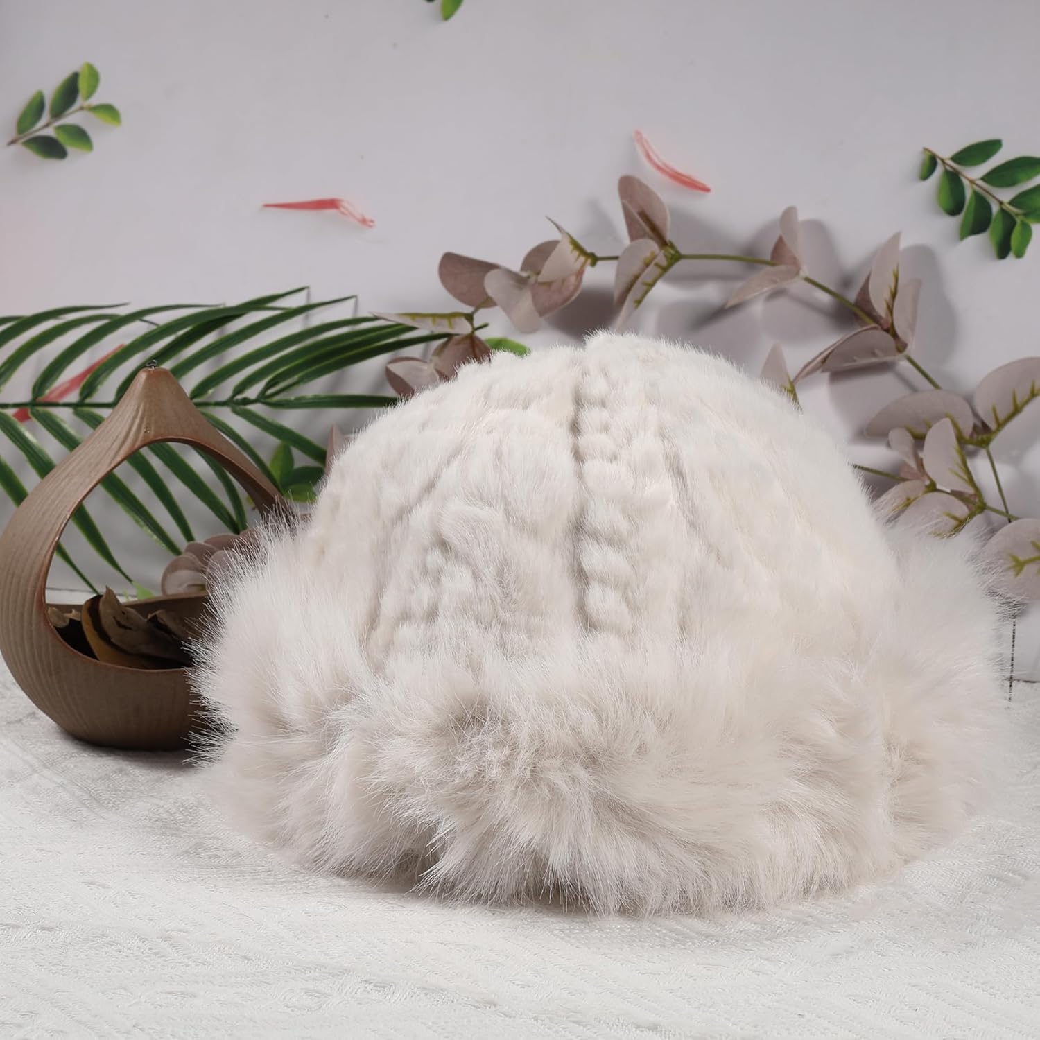 Womens Winter Faux Fur Bucket Hat Warm Faux Mink Plush Hat Fluffy and Soft Fisherman Fuzzy Bucket Hat for Outdoor Russian Hat - Image 9