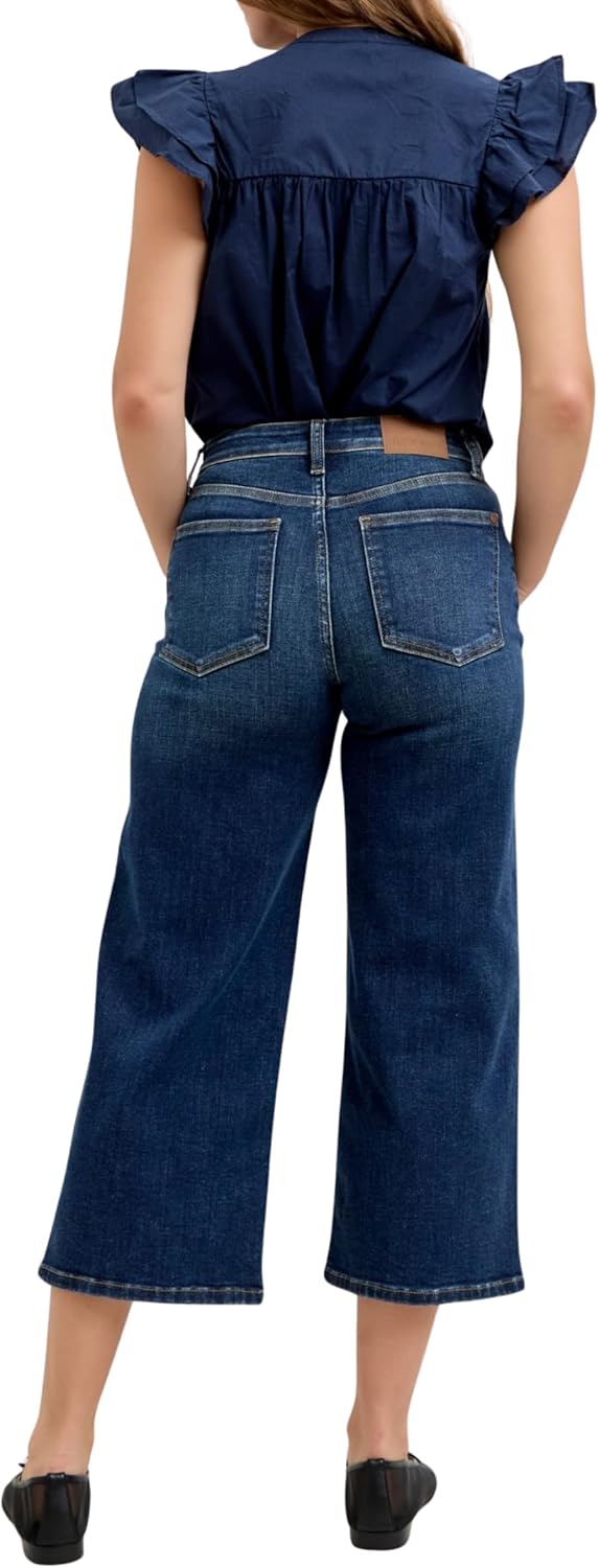 Judy Blue Watermelon Apparel · Products High Waist Dark Wash Ankle Wide Jeans · Shopify - Image 6