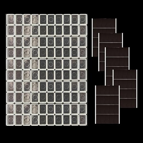 Sartenes de acuarela vacías con rayas magnéticas  100 piezas de plástico de 0.0 fl oz kits de sartenes para bricolaje acuarelas o acrílicos pintura