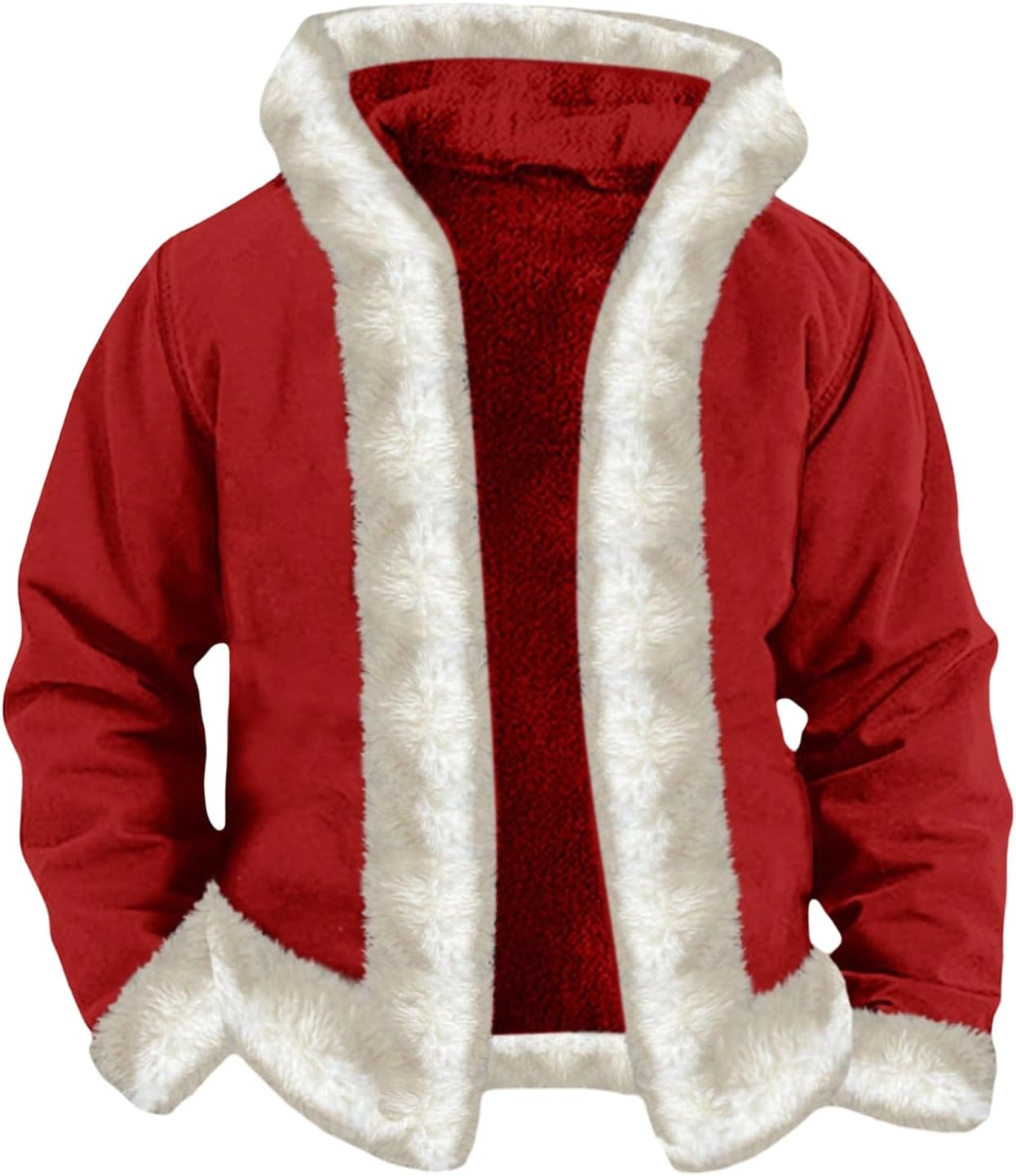 Winter Jacket Men Coats Thermal Warm Hoodies Sweatshirt Long Sleeve Big and Tall Lightweight Polyester Fleece Mens Cloth Red M