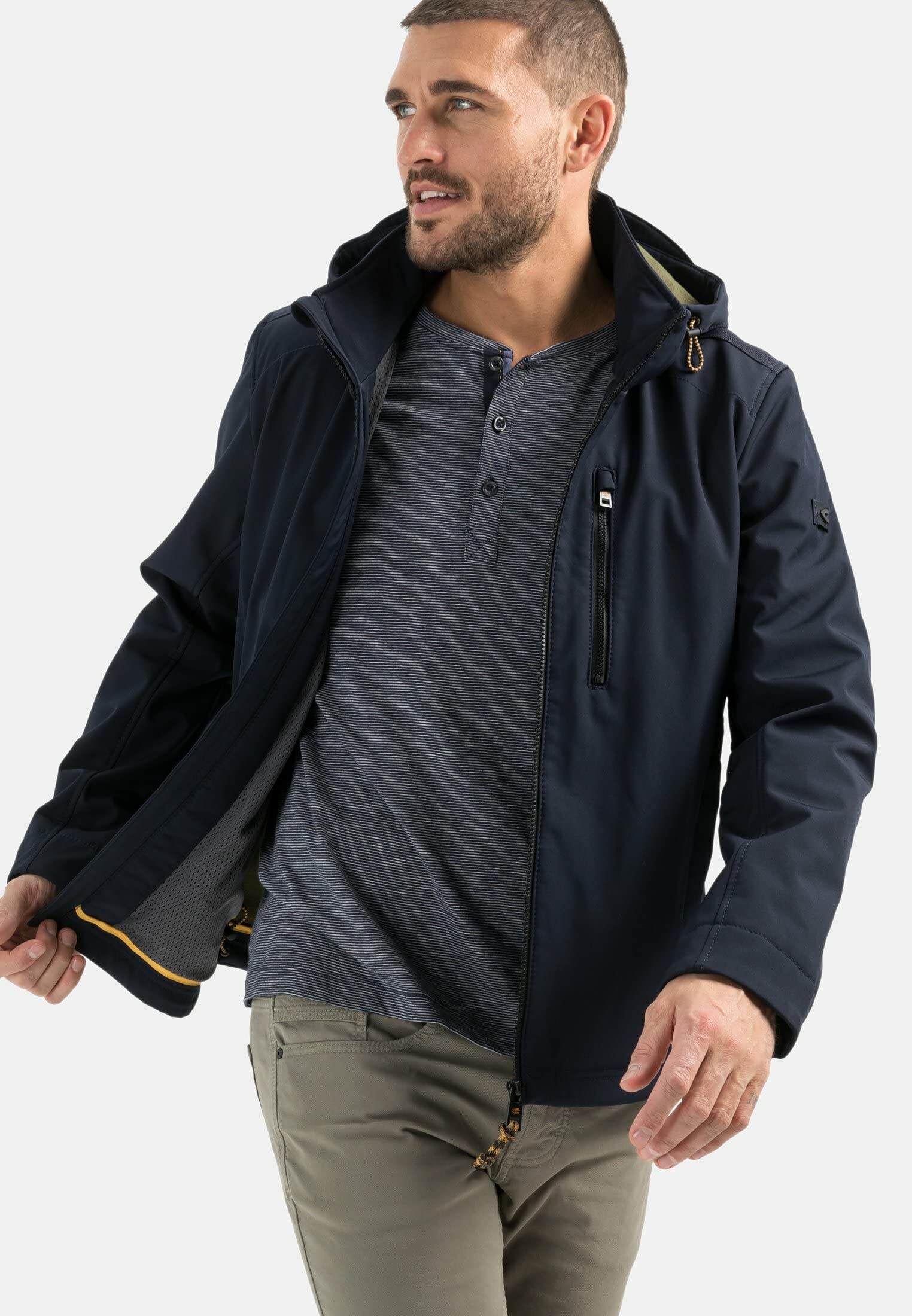 camel active Herren windabweisende Softshelljacke | wind- und wasserabweisende Softshelljacke mit abnehmbarer Kapuze