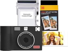 KODAK Mini Shot 2 Era 4PASS 2-in-1 Instant Camera & Photo Printer (Instant Camera + 8 Sheets Included + 60 Sheets Package, Black)