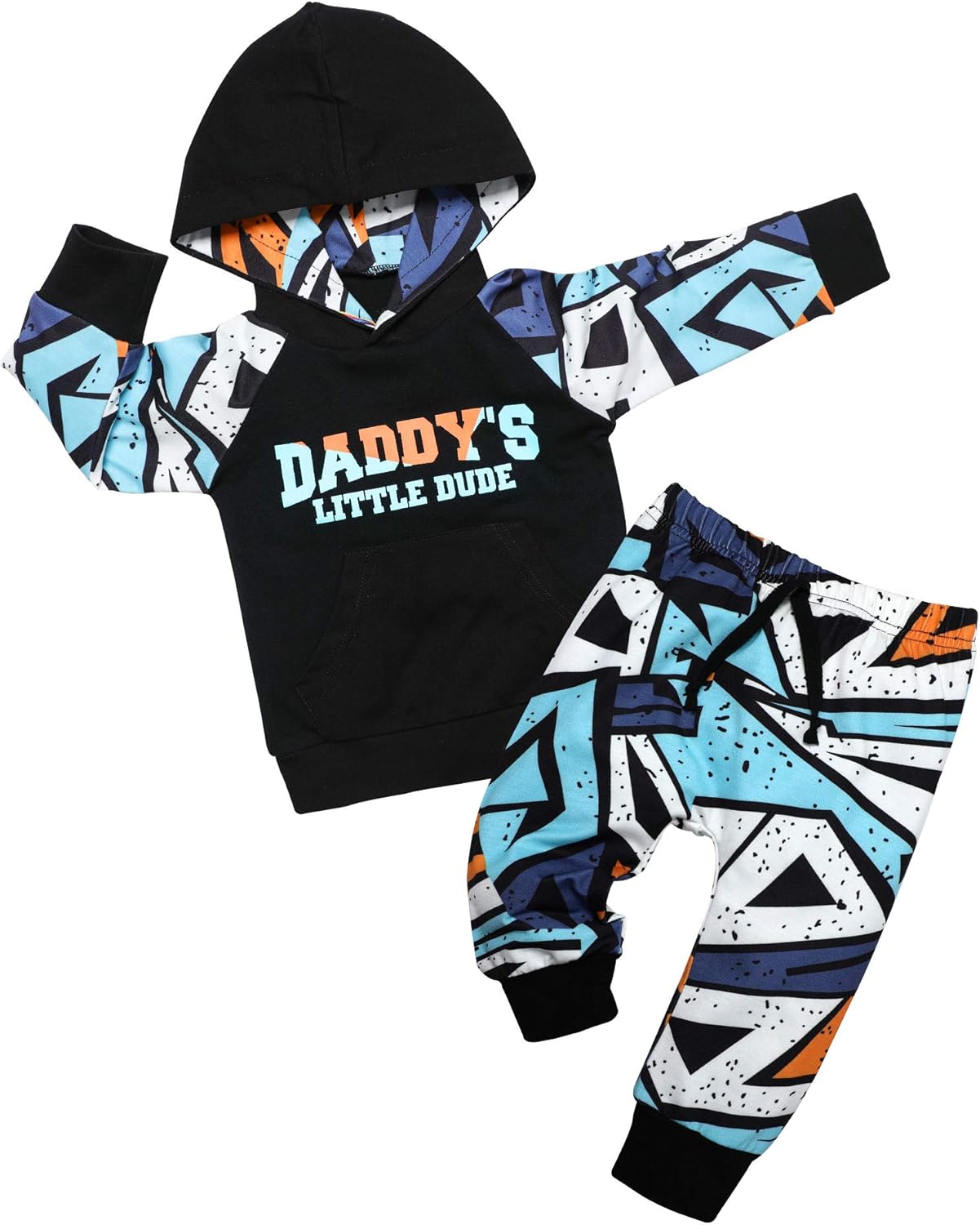 Von kilizo Toddler Baby Boy Clothes Fall Outfits Cute FashionsHoodie Sweatsuit Top+Tie-Dye Pants 2PCS Set