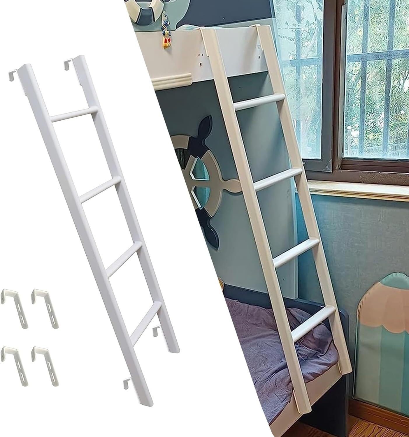 Échelle pour lits superposés 4/5 marches hauteur 140 cm réglable