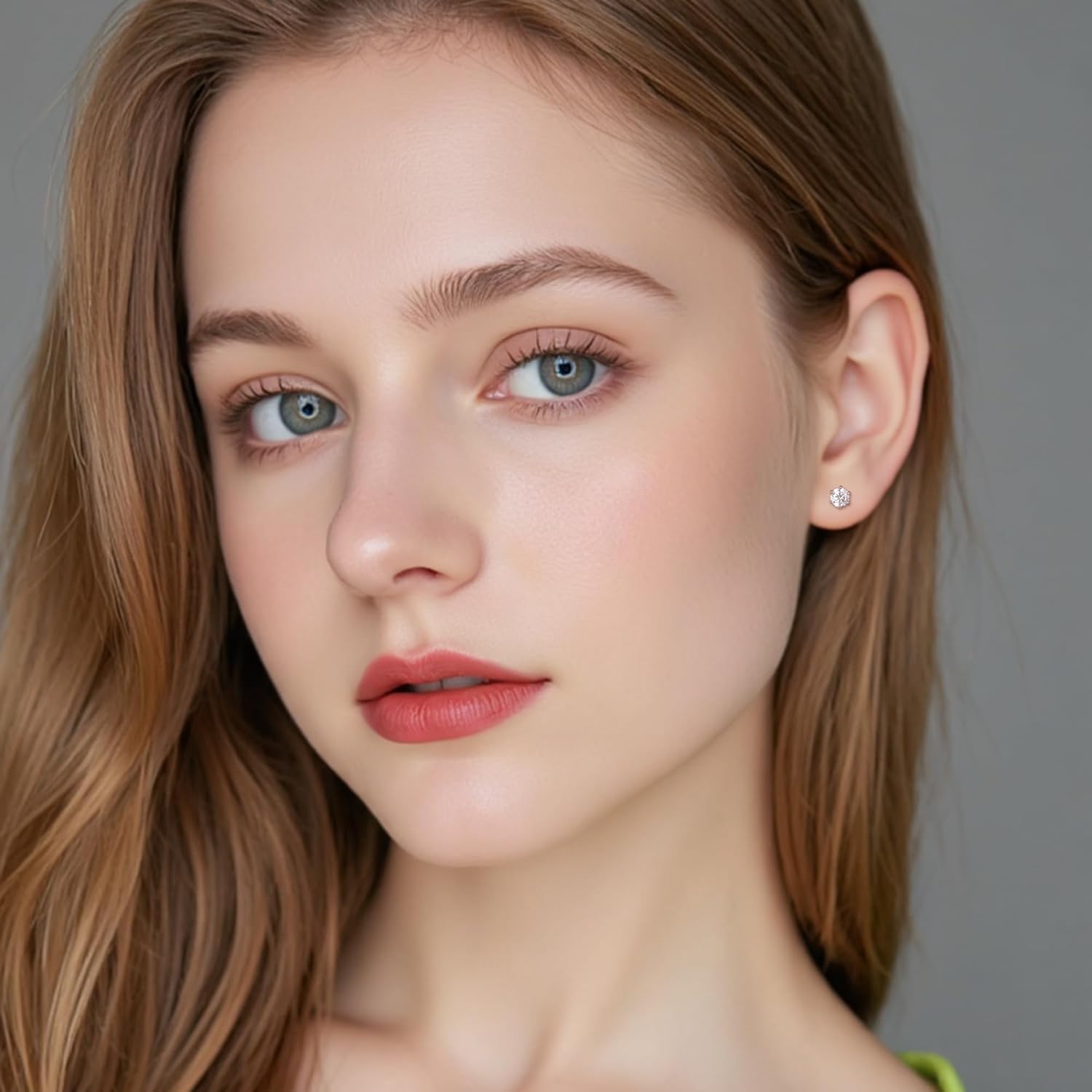 Moissanite Stud Earrings, VVSI Clarity Round Cut Lab Created Mossanite 18K White Gold Plated 925 Sterling Silver Earrings Studs for Women Men - Image 2