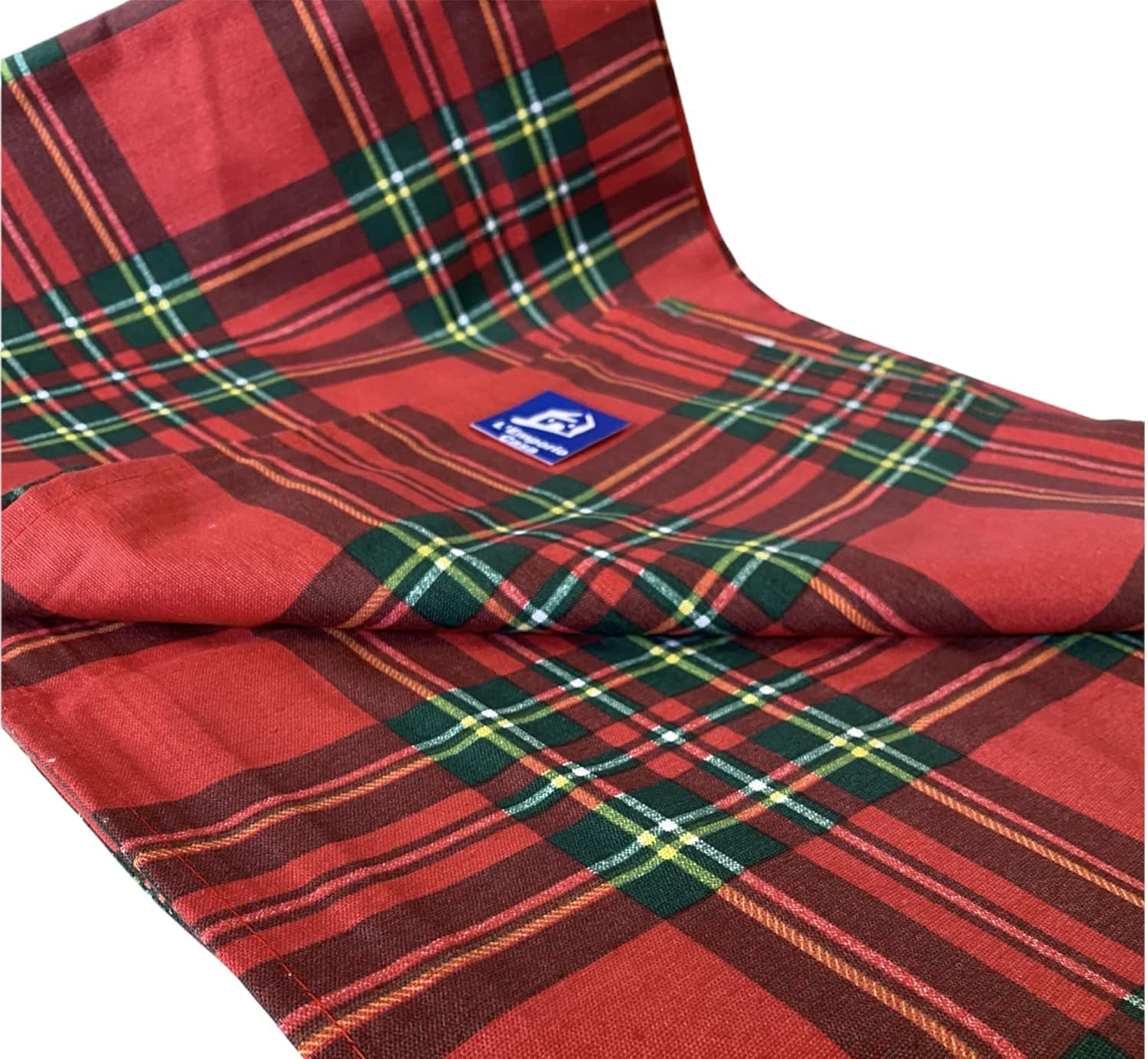 L'Emporio Casa Telo Copriletto Copridivano Arredo Tartan Scozzese Tela Robusta Grossa in Cotone di Panama Lenzuolo Copritutto Cotone Made Italy (360X280)