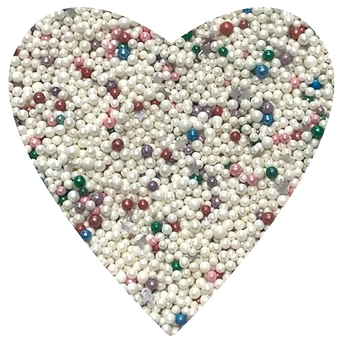 Miniatura 1 de COOL MOM SPRINKLES Mezcla de chispas blancas de Navidad Nonpareils 4 onzas  Aspersor temático para decorar pasteles magdalenas galletas y postres