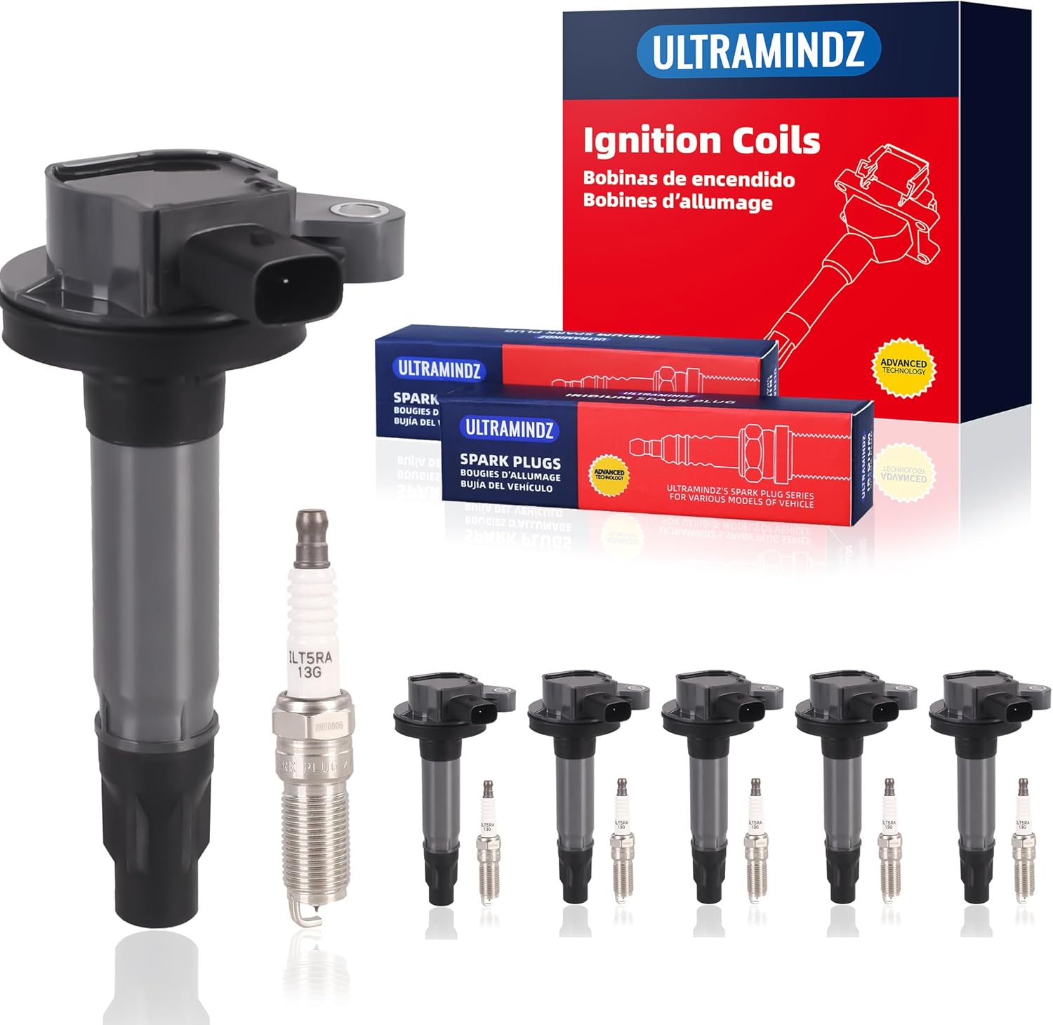 Ignition Coils & Spark Plugs for Ford 3.5 3.7 Explorer 11-16 Edge 07-16 Fusion Taurus F150 Flex Transit150 250 350 Mustang for Lincoln MKS MKZ MKT MKX for Mazda6 CX9 for Mercury Sable UF553 DG520 5019