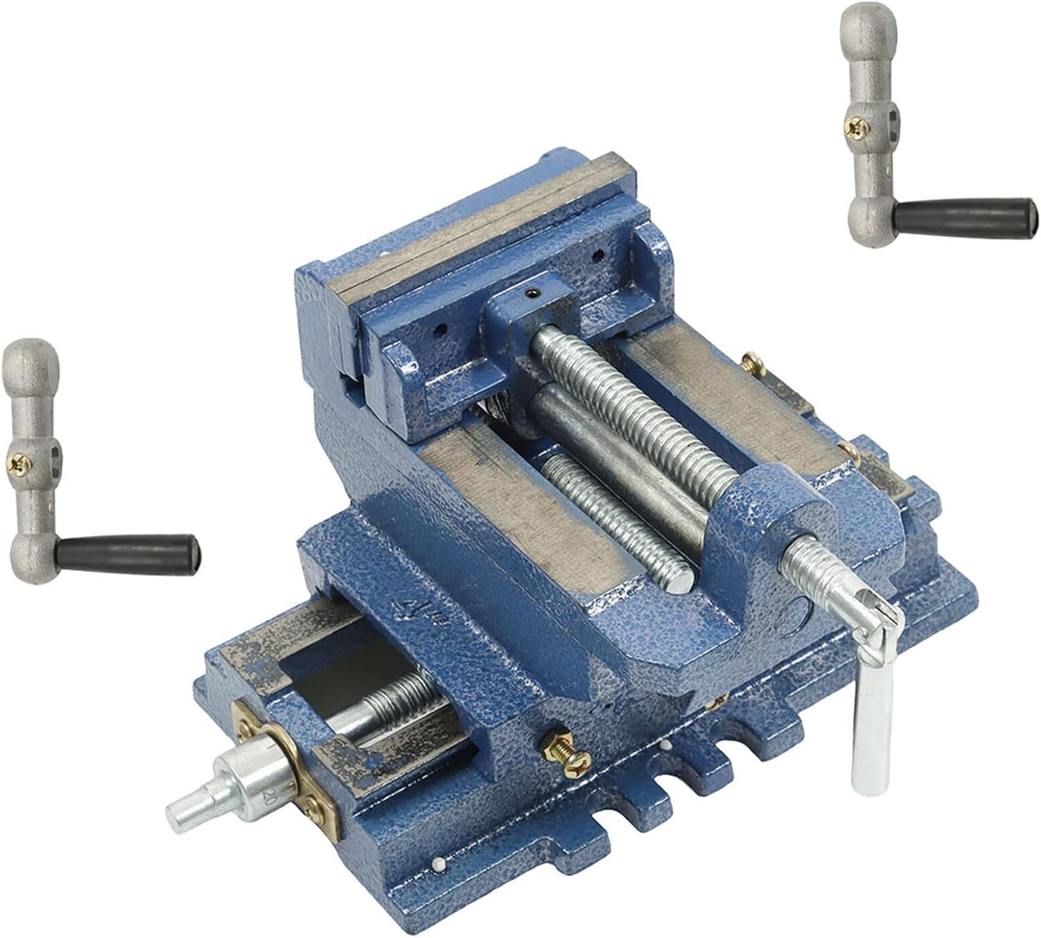 GXYWADY Cross Slide Drill Press Vise Metal Milling 2 Way X-Y Heavy Duty Clamp Machine Blue 4-Inch