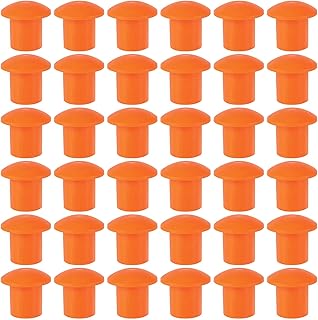 ZOENHOU 40 PCS Rebar Caps, Premium Plastic Mushroom Rebar Safety Caps Tube Screw on Rebar Stakes Feet for 0.4-1.18 Inch Rebar Stake, 2.36 x 2.17 Inch, Orange
