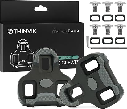 Thinvik Grip Fahrrad-Cleats kompatibel mit Look KEO-Pedalen   Schwarz 0  / Grau 4.5  / Rot 9    rutschfeste Gummisohle   f r Rennrad & Indoor-Training