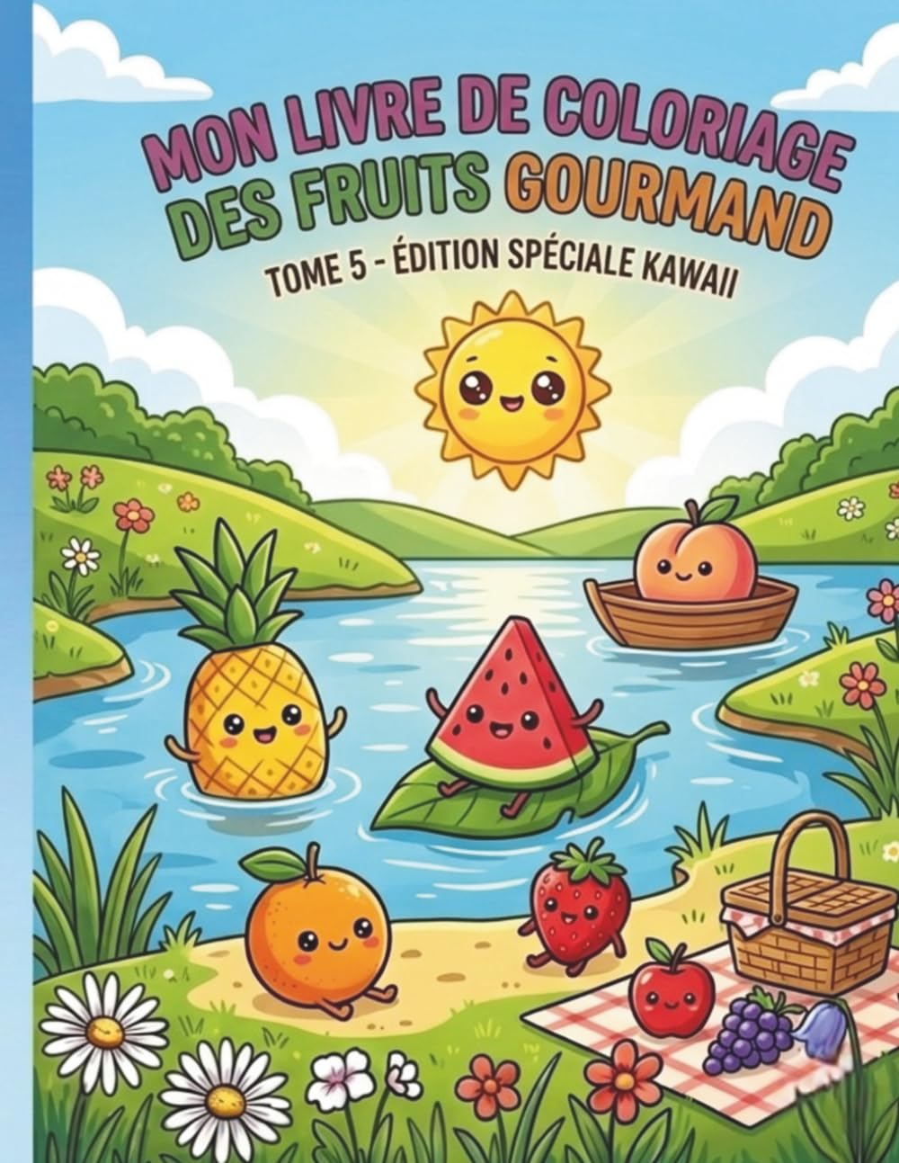 Mon livre de coloriage des fruits gourmand: Tome 5 édition spéciale kawaii