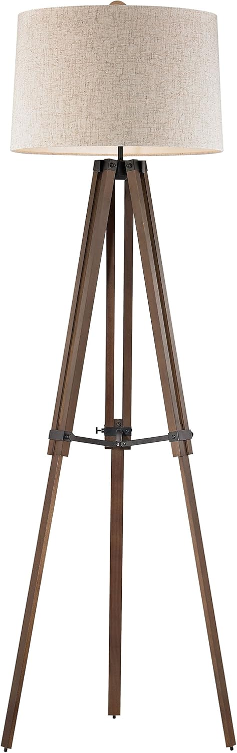 Wooden Brace Tripod Floor Lamp