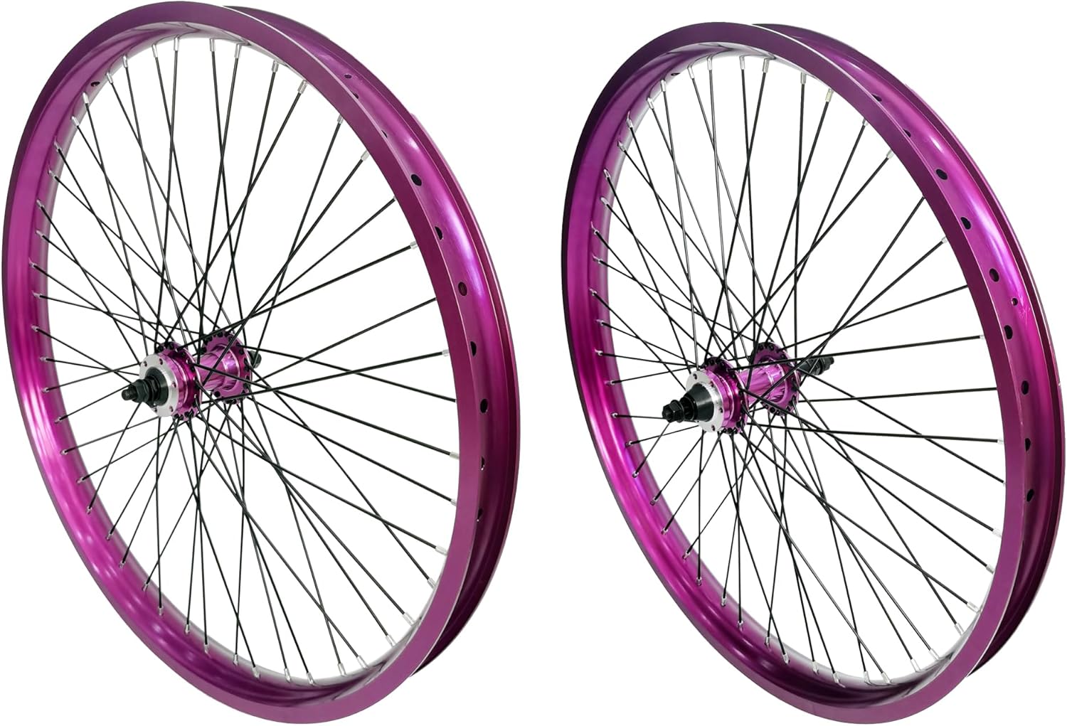 26 inch x 1.85" Heavy Duty Bike Rim Wheel Set, 12 Gauge 48 Spokes Wheelset, Double Wall Aluminum Alloy 26" Bicycle Wheels Rims (Front & Rear) (Purple) Disc Brake