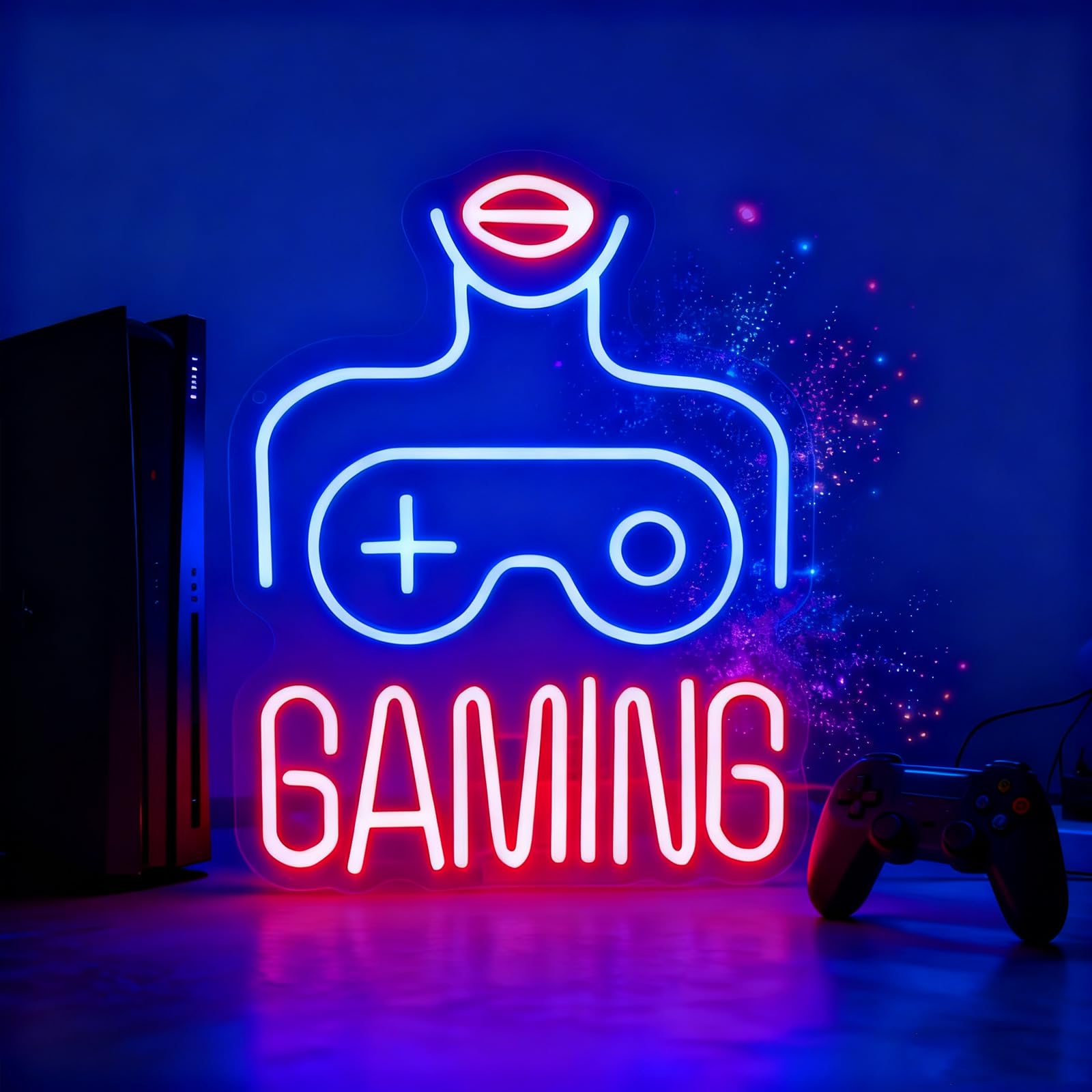 Gamer Neon Sign for Wall Decor,USB Powered LED Game Neon Sign for Backdrop, Wall Art Decor Gift for Boys Bedroom Video Game Room Beer Bar Pub Club Party,Best Gift for Teens Boys — image 1