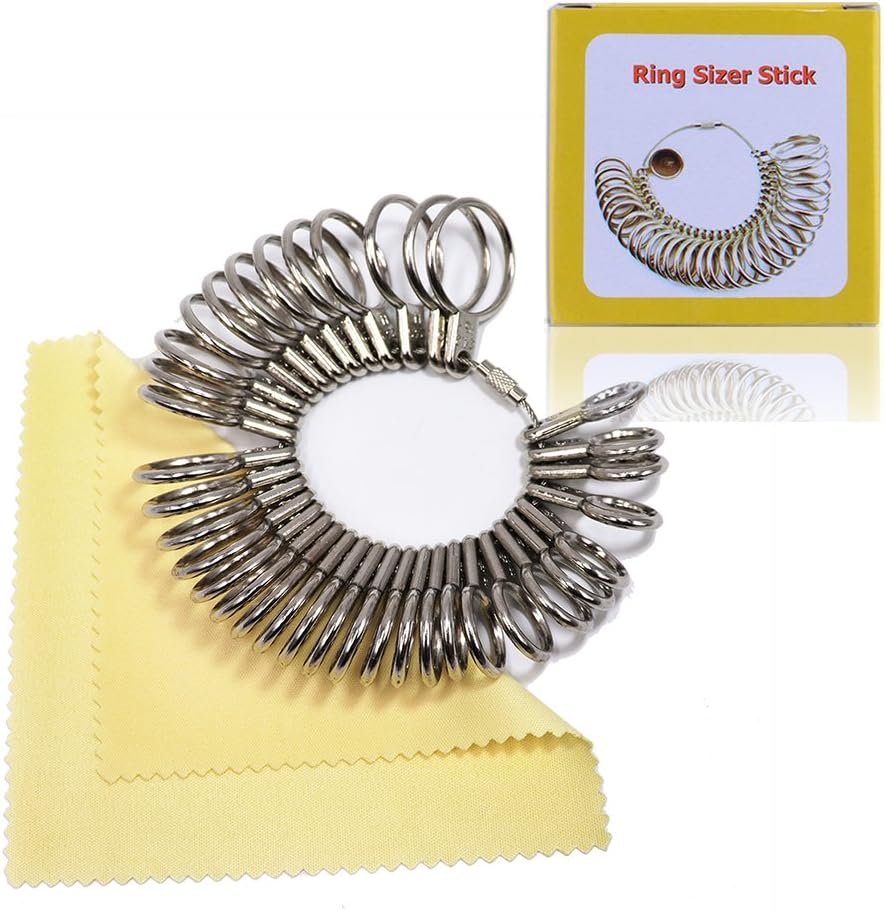 DILIMI Ring Sizer Ring Measuring - 27Pcs 1-13 Finger Sizing Measuring Tool Size Ring Measuring Circles Models Ring Gauge Set Jewelry Making Tools Jewelry Sizer Kit for Men & Women
