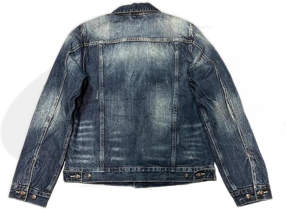 Heavyweight Lined Men's Denim Jacket Lapel Button Loose Warm Winter Outerwear